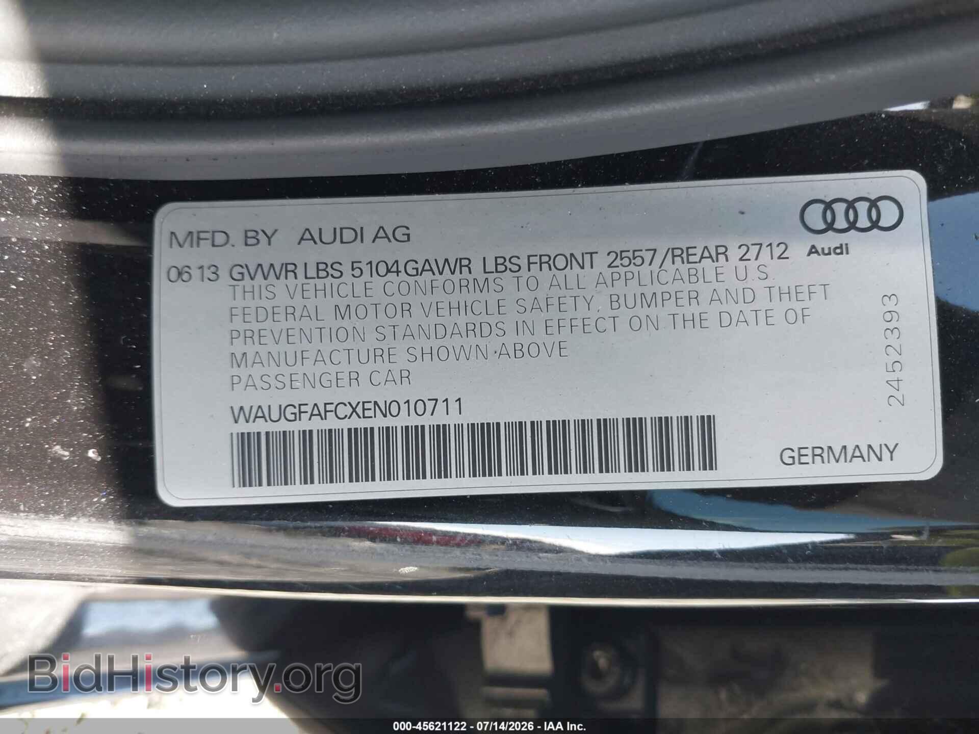 2014 AUDI A6 - VIN: WAUGFAFCXEN010711 - Photo 9