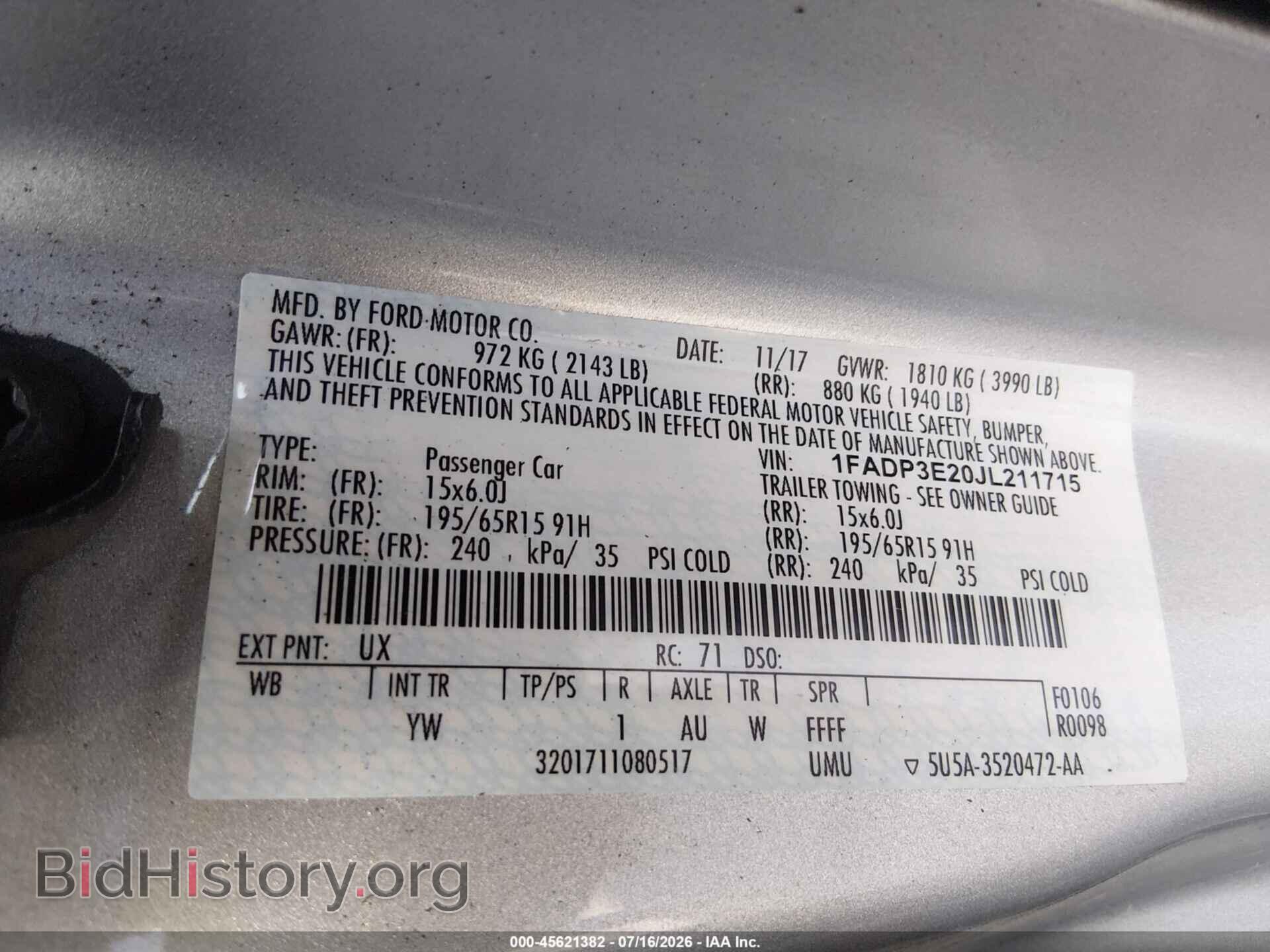 2018 FORD FOCUS - VIN: 1FADP3E20JL211715 - Photo 9