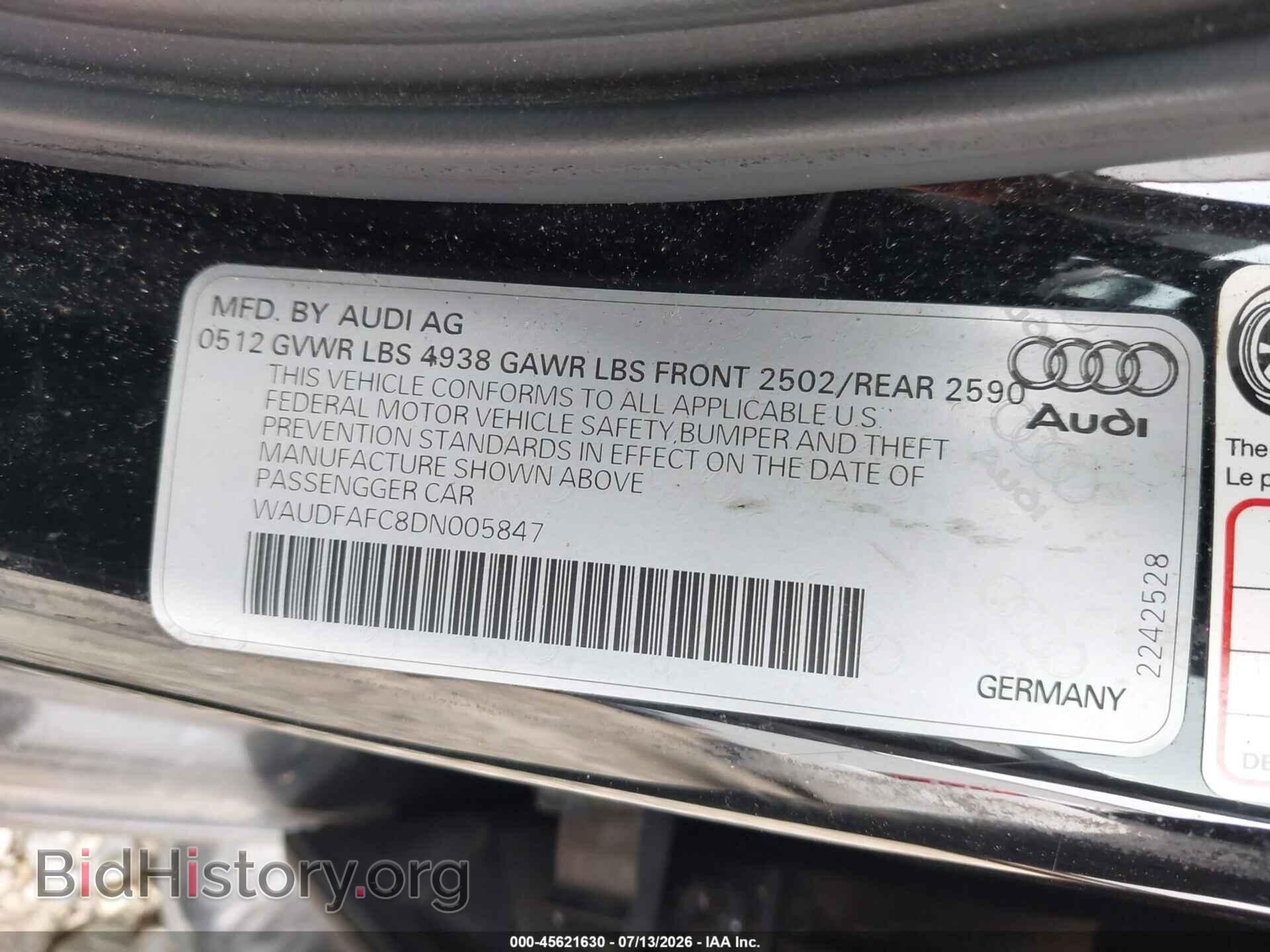 2013 AUDI A6 - VIN: WAUDFAFC8DN005847 - Photo 9
