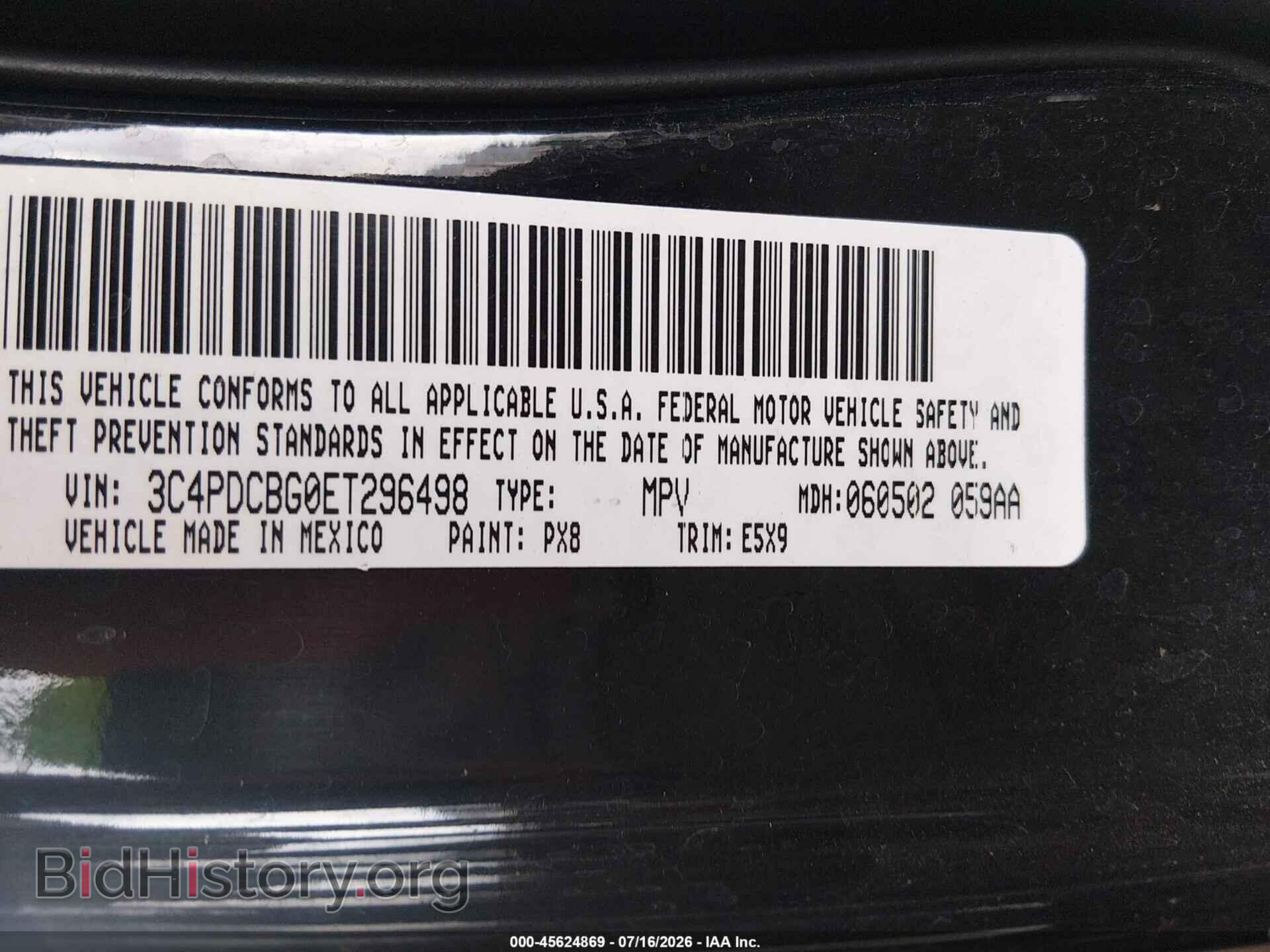 2014 DODGE JOURNEY - VIN: 3C4PDCBG0ET296498 - Фото 9