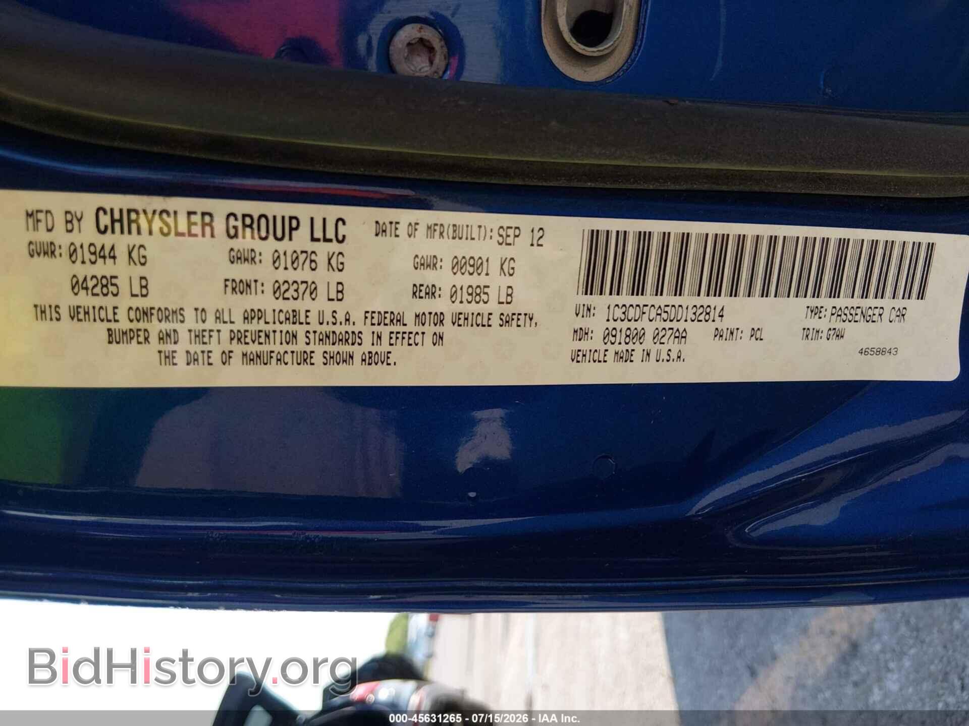 2013 DODGE DART - VIN: 1C3CDFCA5DD132814 - Photo 9