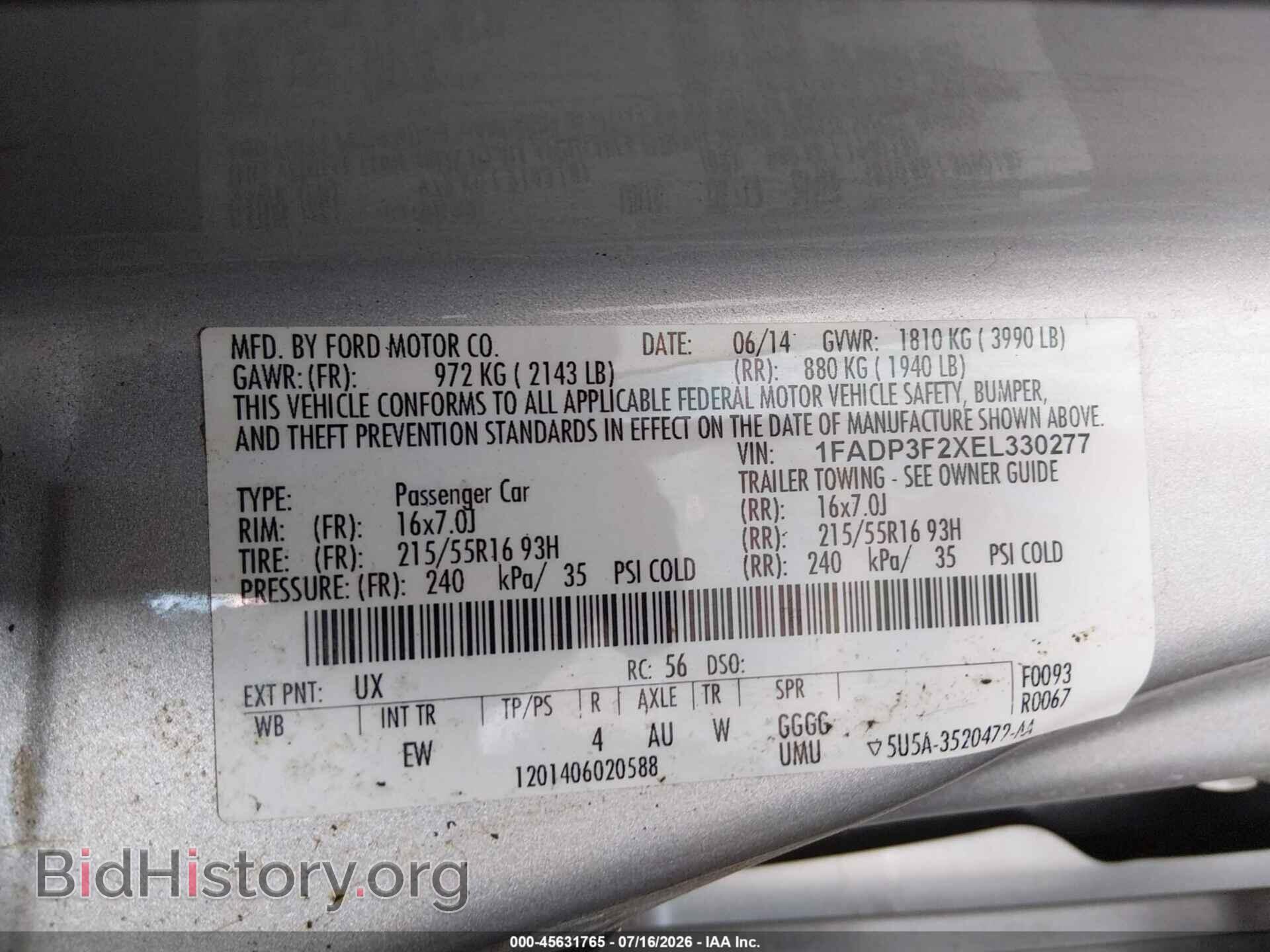 2014 FORD FOCUS - VIN: 1FADP3F2XEL330277 - Photo 9
