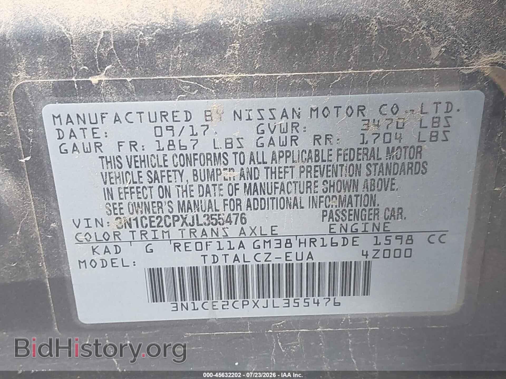 2018 NISSAN VERSA NOTE - VIN: 3N1CE2CPXJL355476 - Photo 9