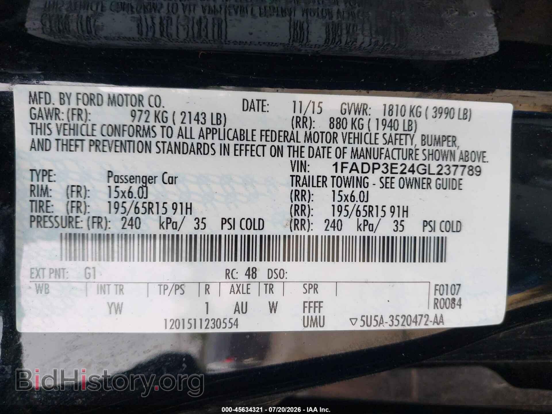 2016 FORD FOCUS - VIN: 1FADP3E24GL237789 - Photo 9