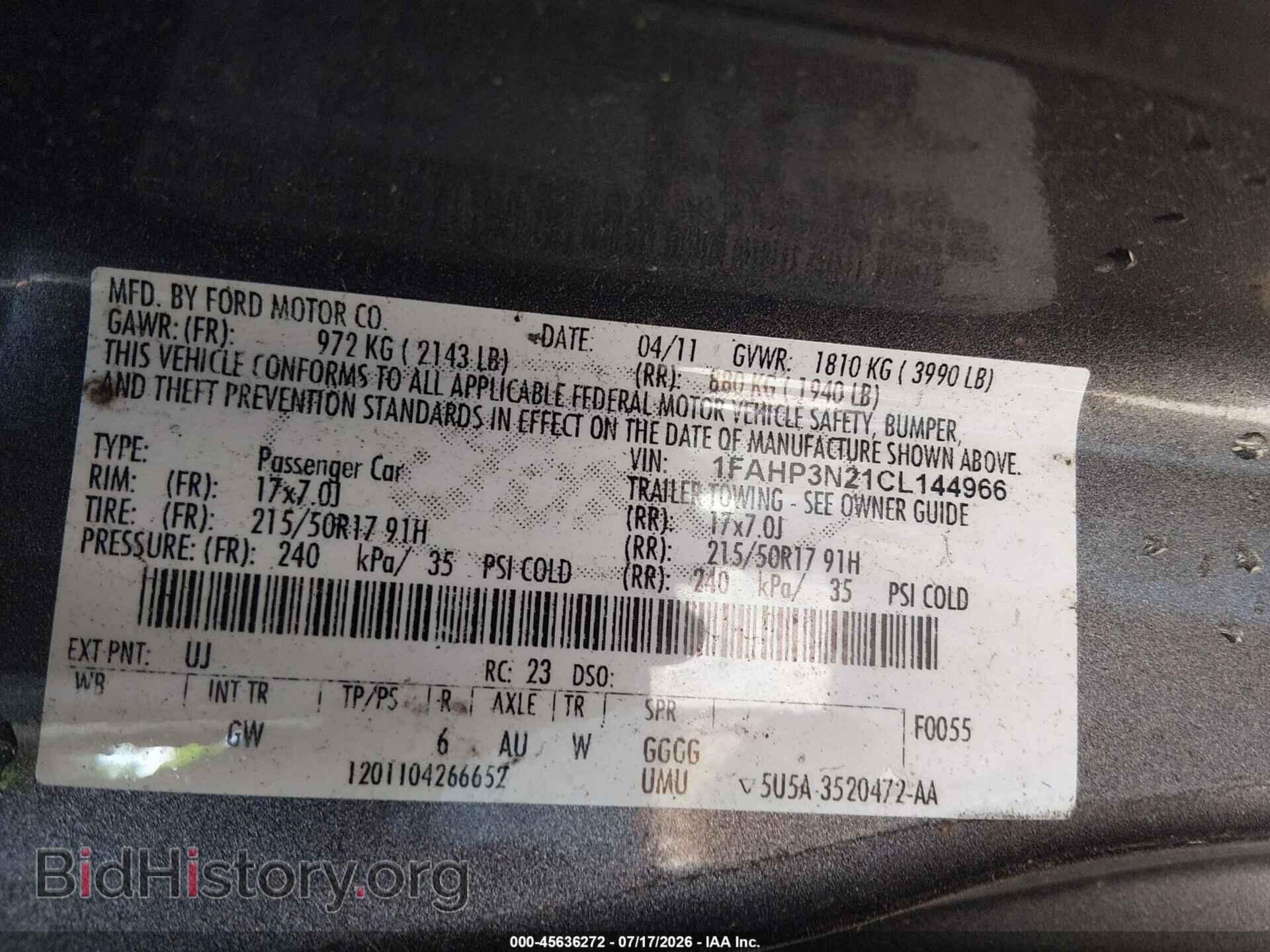 2012 FORD FOCUS - VIN: 1FAHP3N21CL144966 - Фото 9