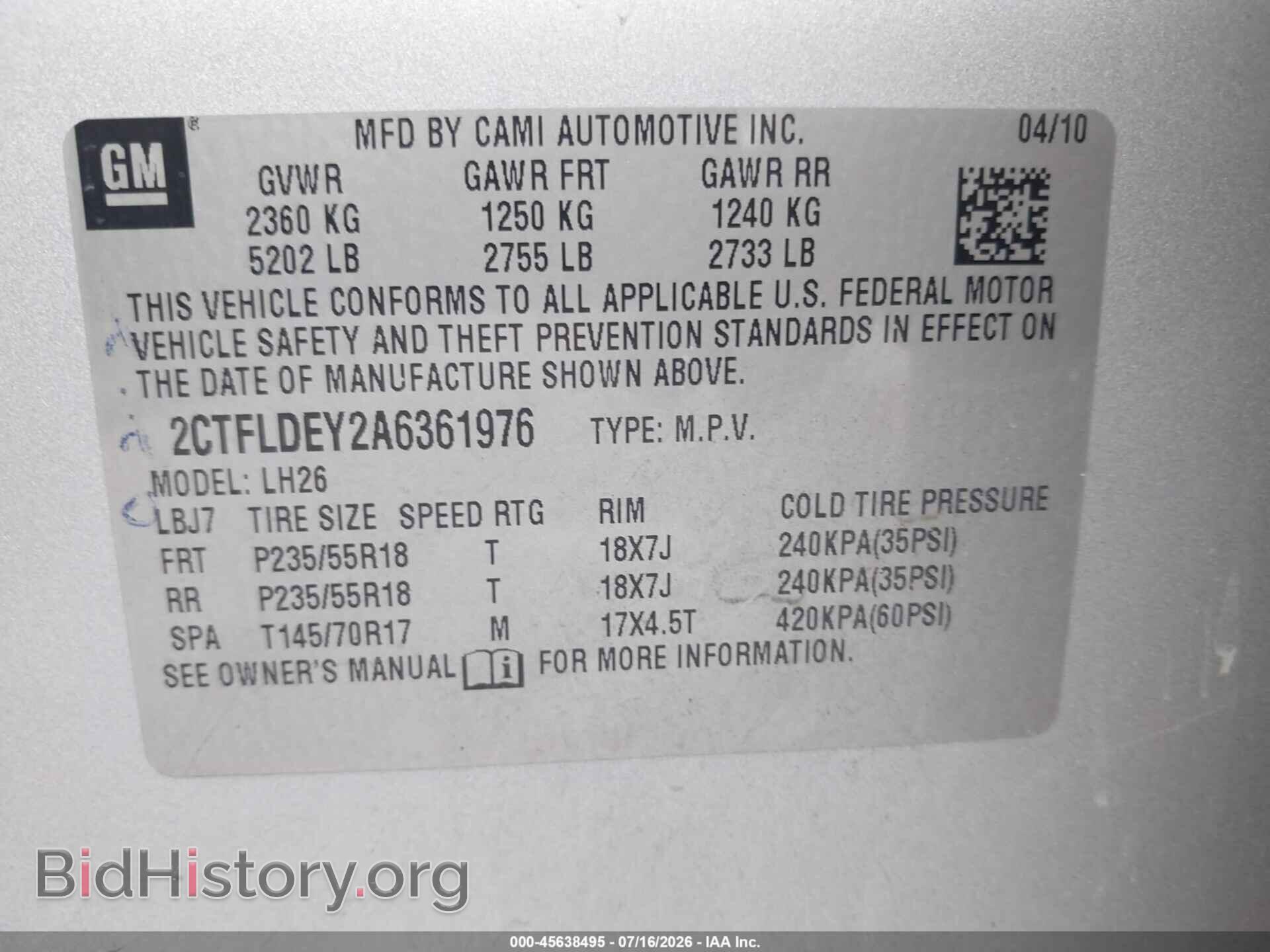 2010 GMC TERRAIN - VIN: 2CTFLDEY2A6361976 - Photo 9