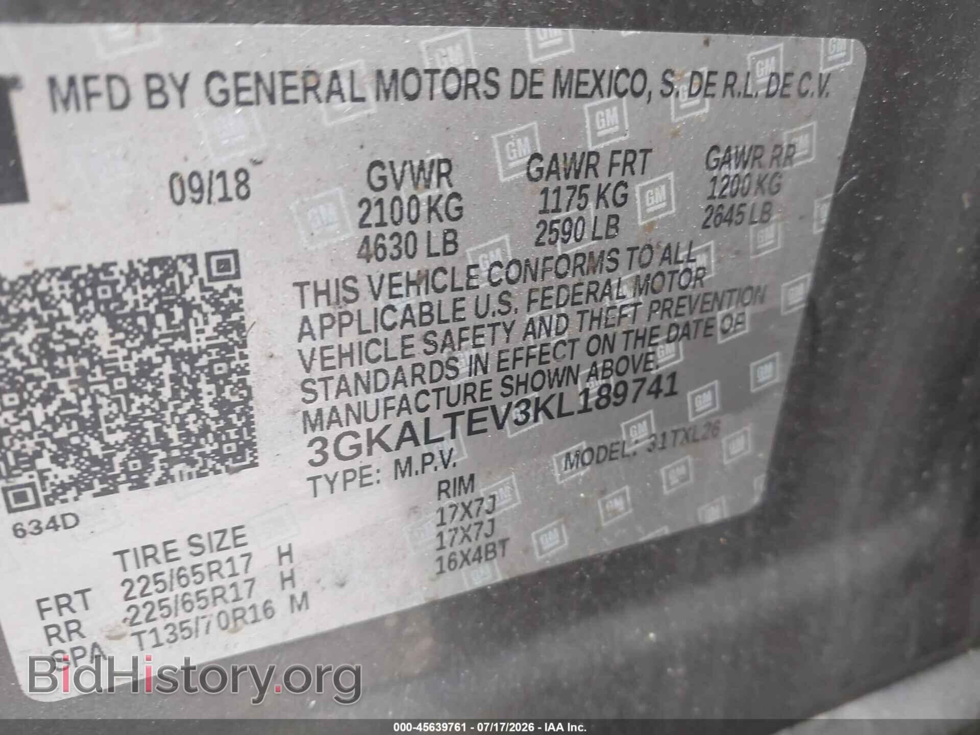 2019 GMC TERRAIN - VIN: 3GKALTEV3KL189741 - Photo 9