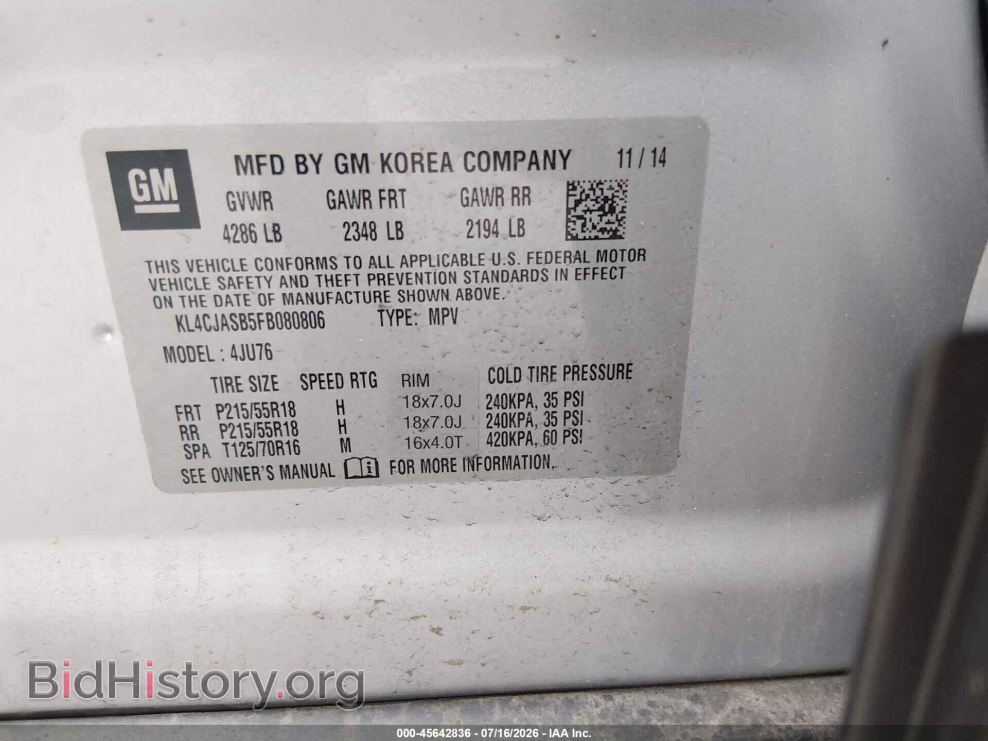 2015 BUICK ENCORE - VIN: KL4CJASB5FB080806 - Photo 9