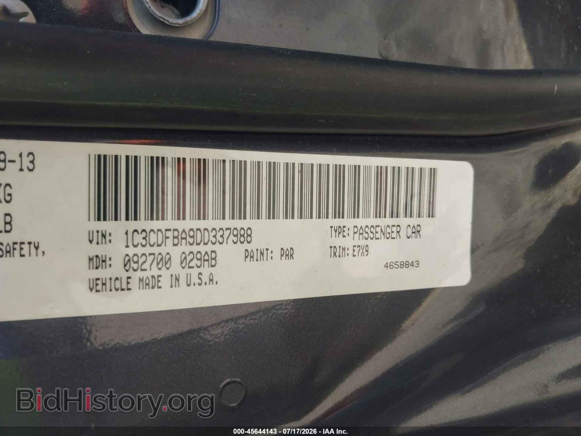 2013 DODGE DART - VIN: 1C3CDFBA9DD337988 - Photo 9