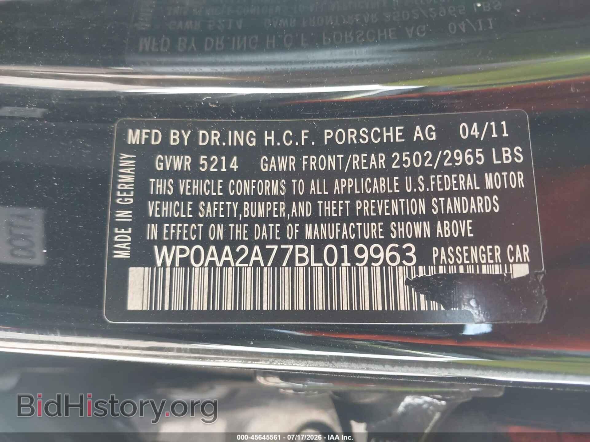 2011 PORSCHE PANAMERA - VIN: WP0AA2A77BL019963 - Photo 9