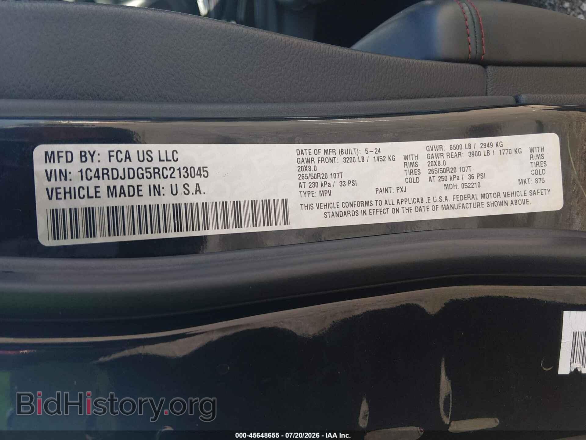 2024 DODGE DURANGO - VIN: 1C4RDJDG5RC213045 - Фото 9