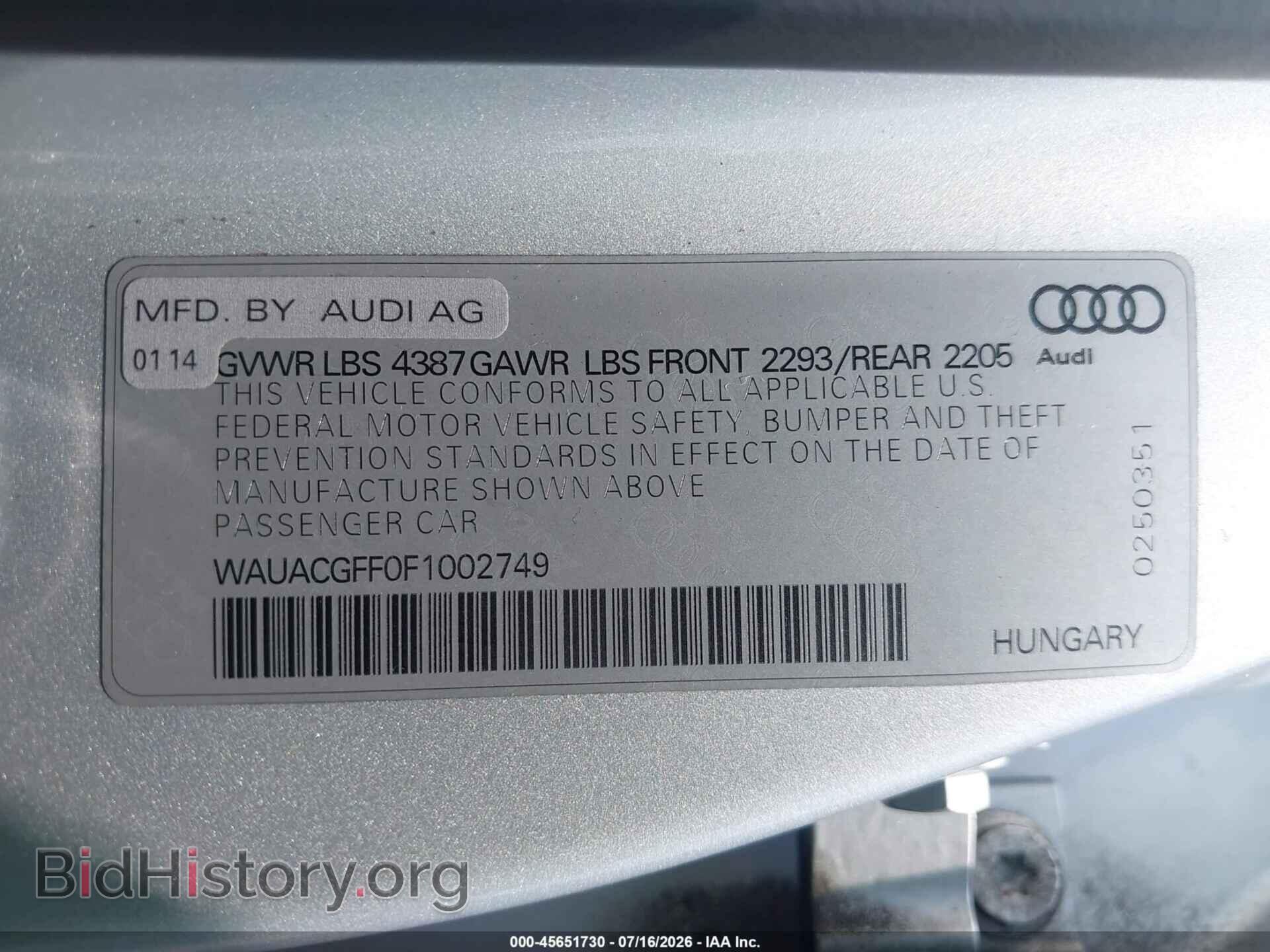 2015 AUDI A3 - VIN: WAUACGFF0F1002749 - Фото 9
