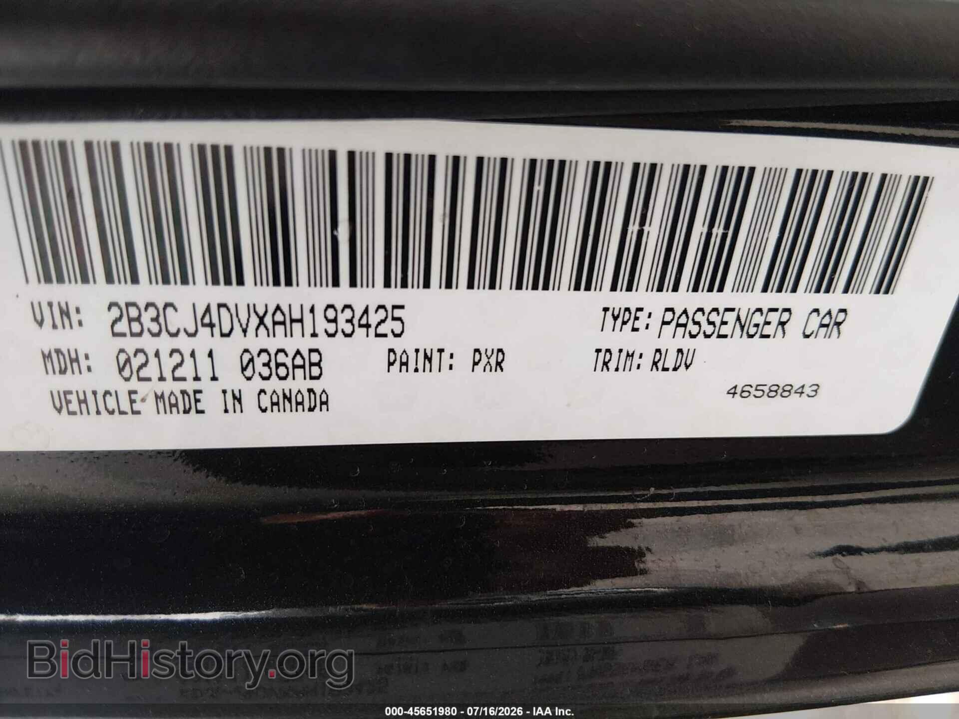 2010 DODGE CHALLENGER - VIN: 2B3CJ4DVXAH193425 - Photo 9