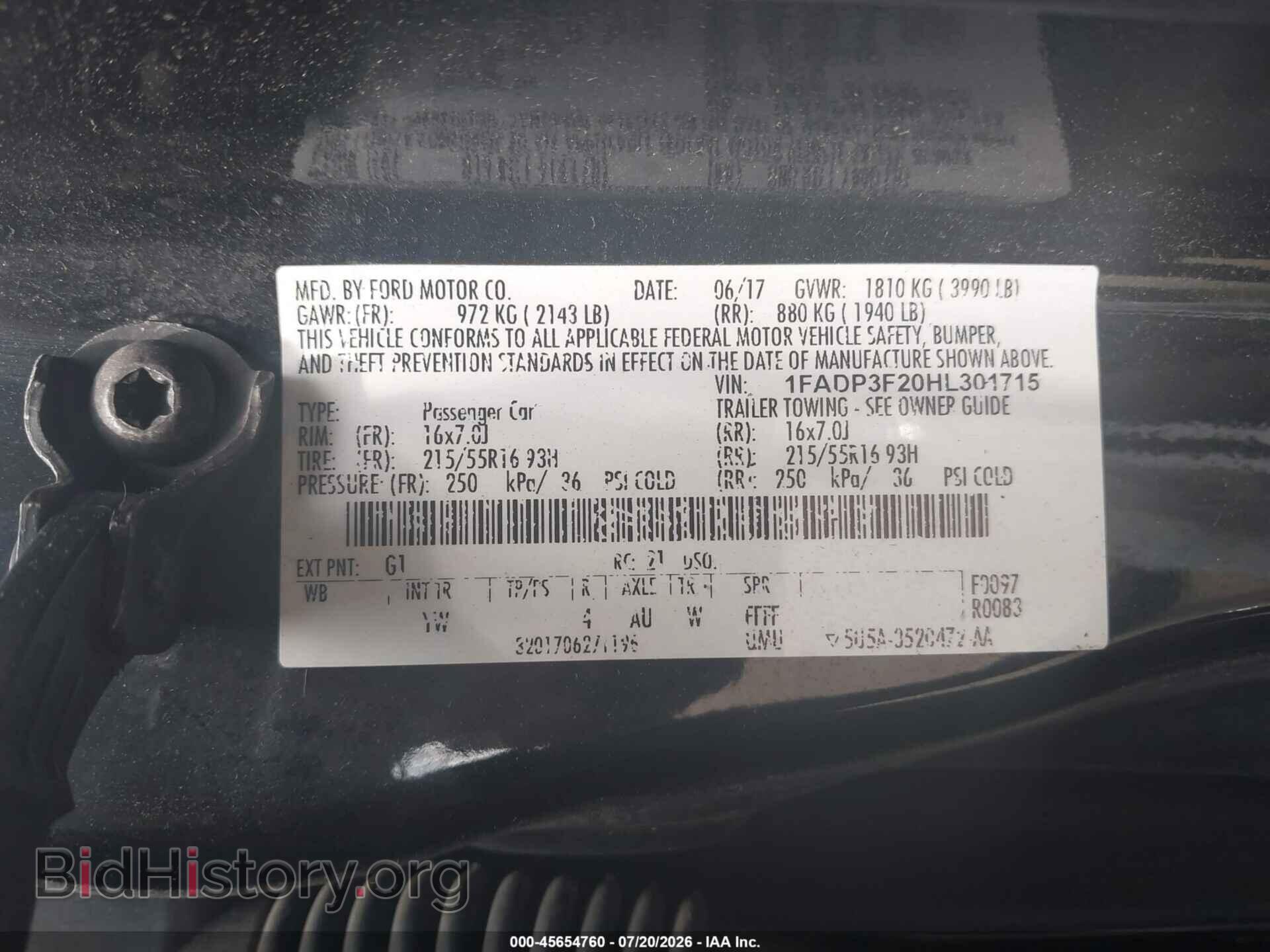 2017 FORD FOCUS - VIN: 1FADP3F20HL301715 - Фото 9