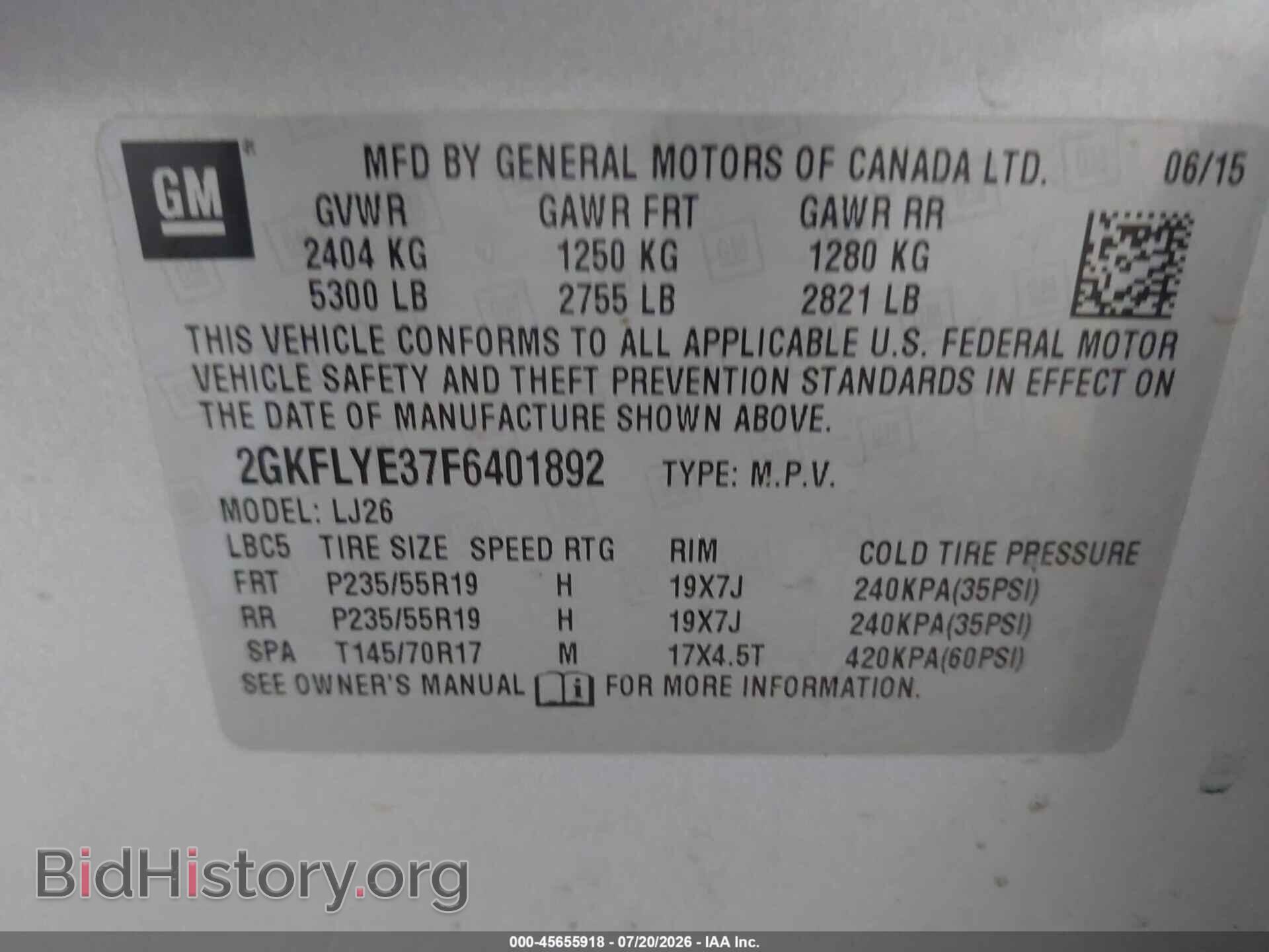 2015 GMC TERRAIN - VIN: 2GKFLYE37F6401892 - Photo 9
