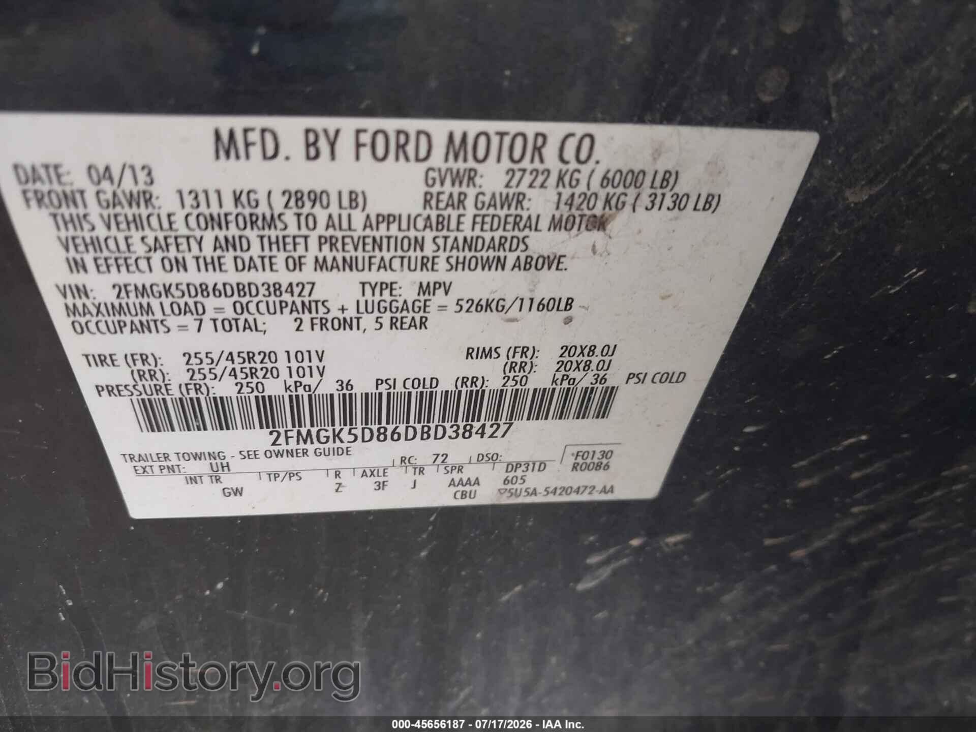 2013 FORD FLEX - VIN: 2FMGK5D86DBD38427 - Photo 9