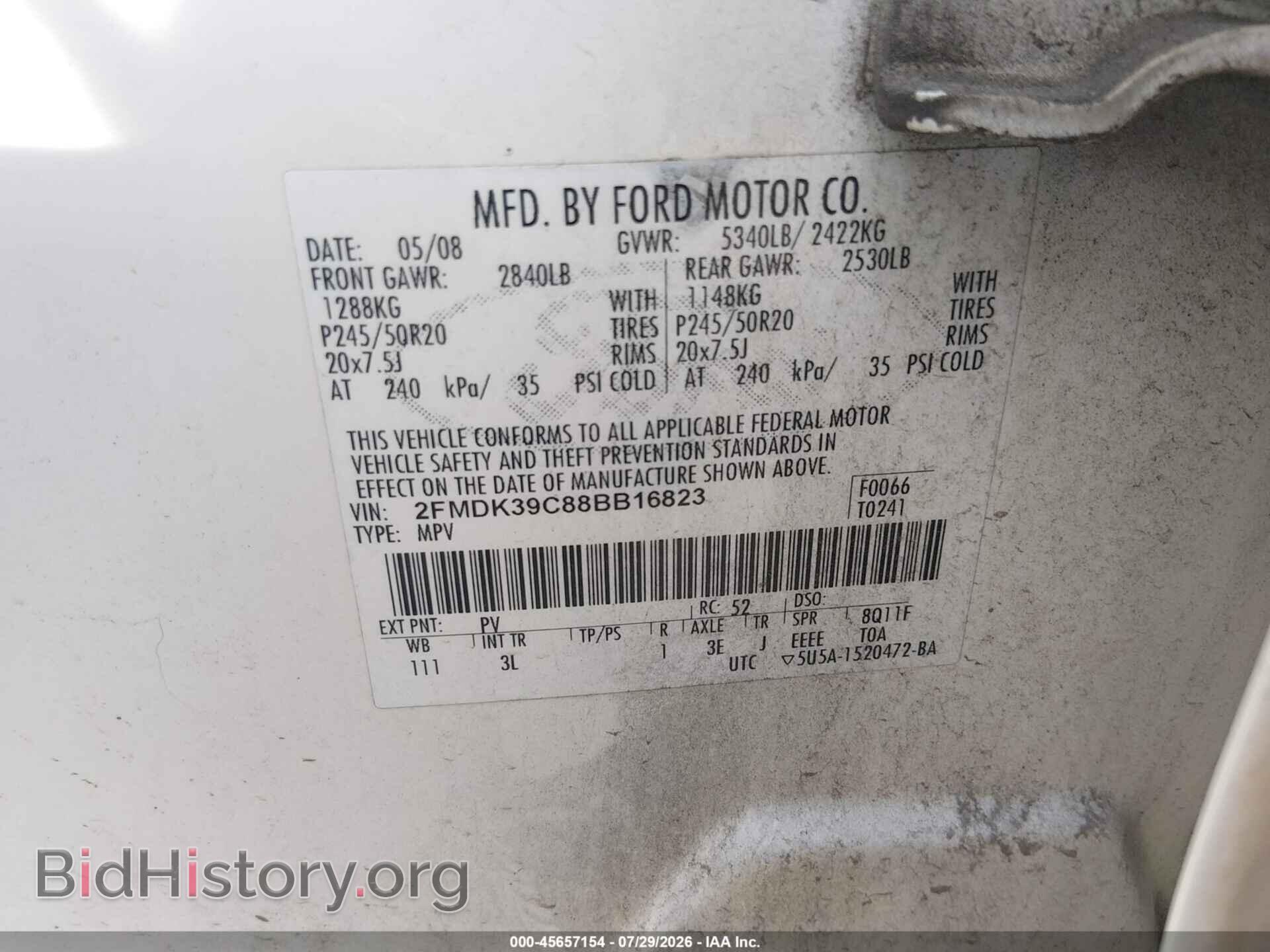 2008 FORD EDGE - VIN: 2FMDK39C88BB16823 - Photo 9