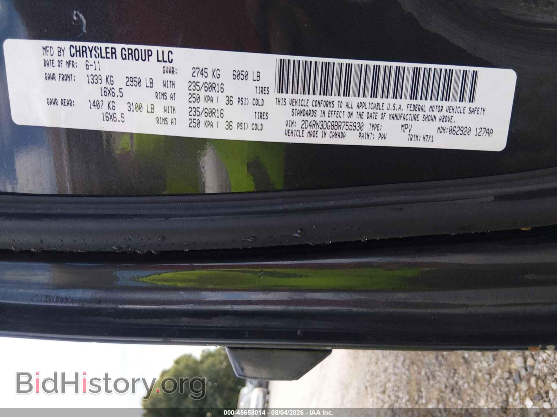 2011 DODGE GRAND CARAVAN - VIN: 2D4RN3DG8BR755930 - Photo 9