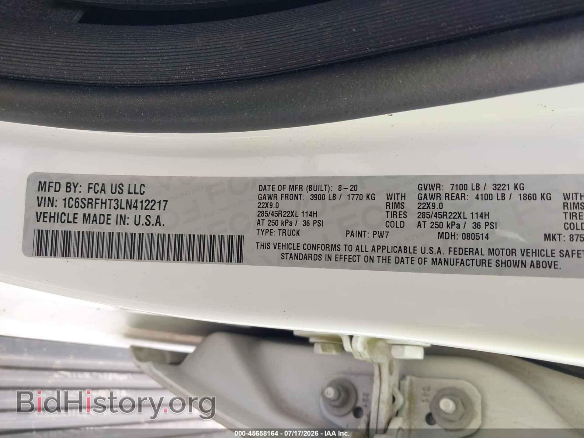 2020 RAM 1500 - VIN: 1C6SRFHT3LN412217 - Photo 9