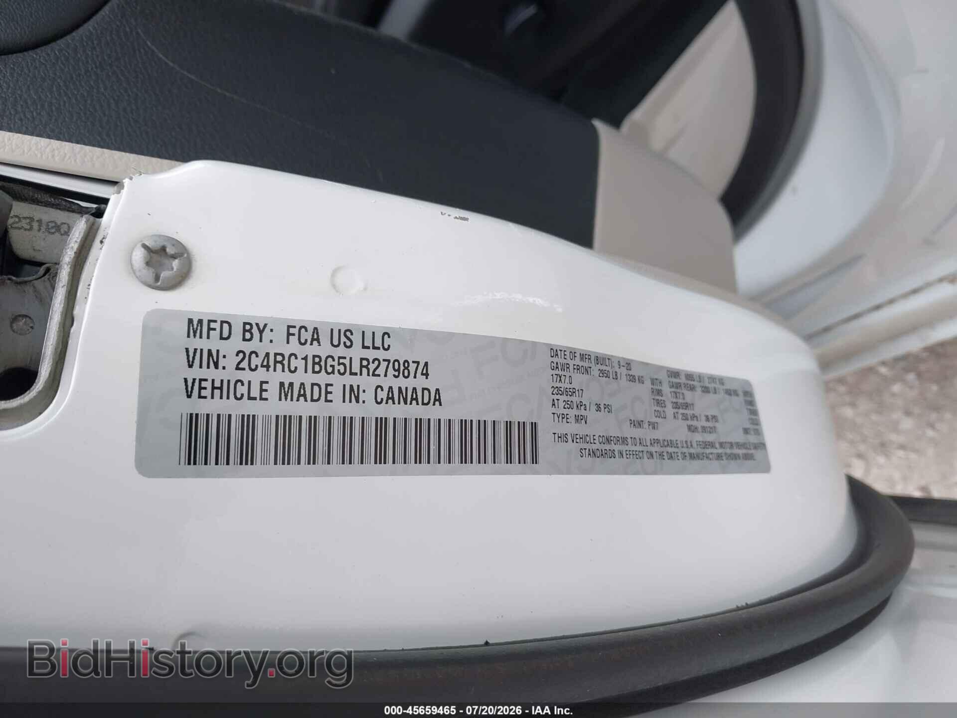 2020 CHRYSLER PACIFICA - VIN: 2C4RC1BG5LR279874 - Фото 9
