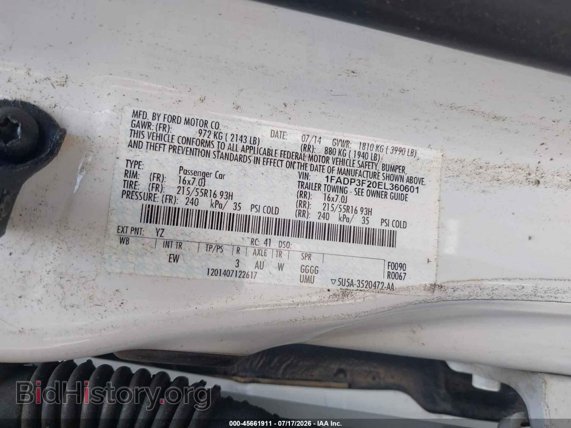 2014 FORD FOCUS - VIN: 1FADP3F20EL360601 - Photo 9