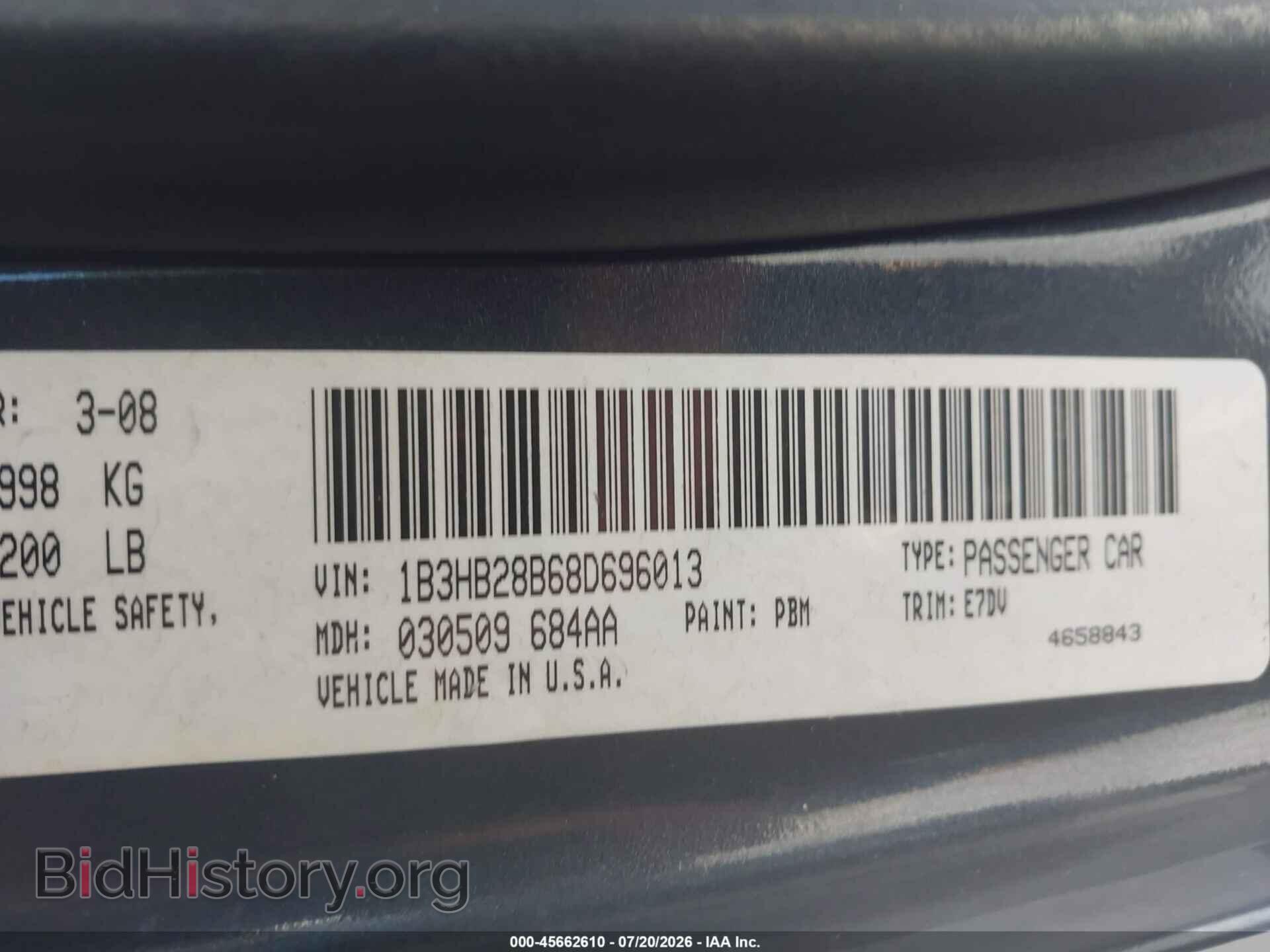 2008 DODGE CALIBER - VIN: 1B3HB28B68D696013 - Photo 9