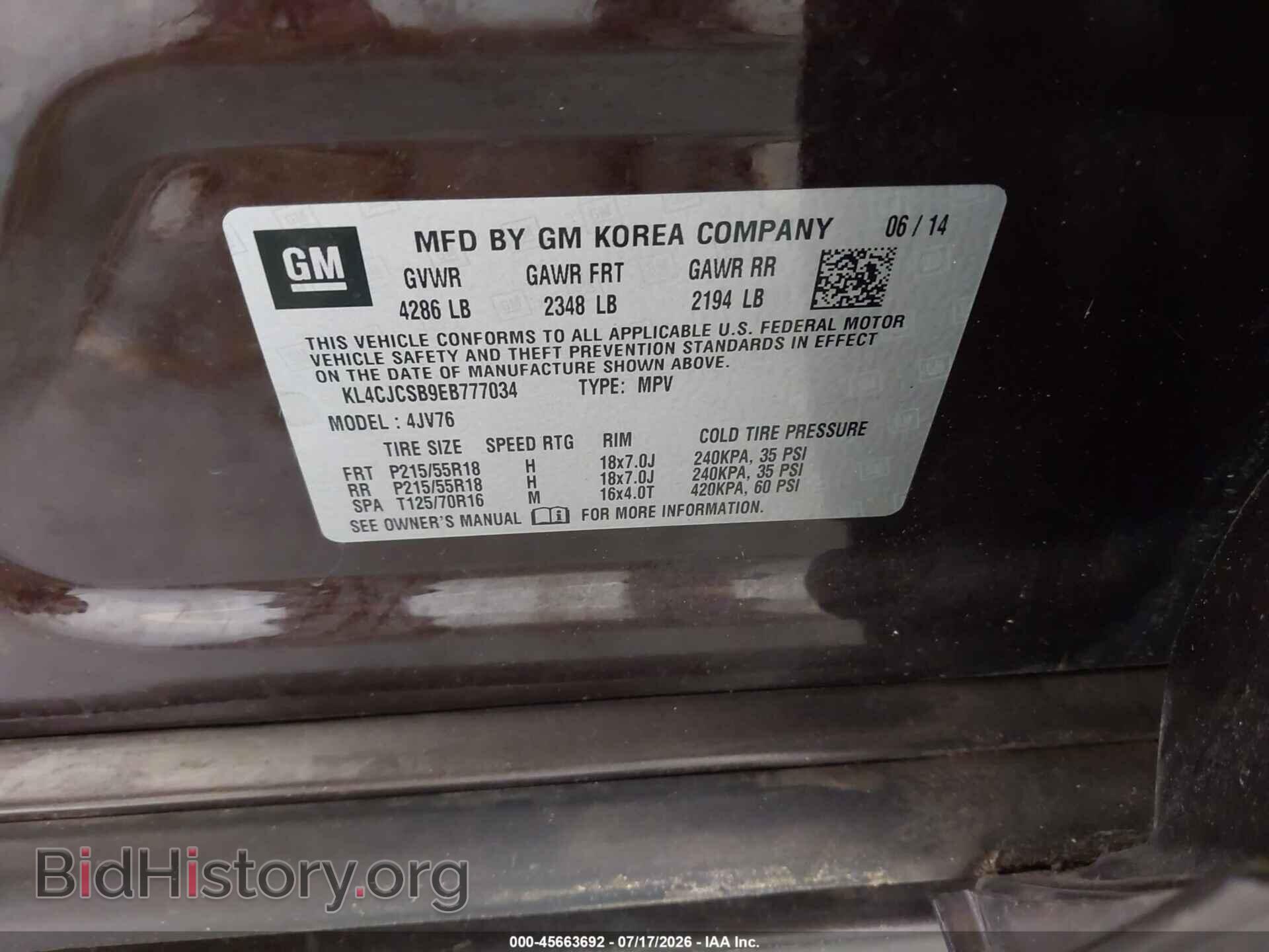 2014 BUICK ENCORE - VIN: KL4CJCSB9EB777034 - Photo 9