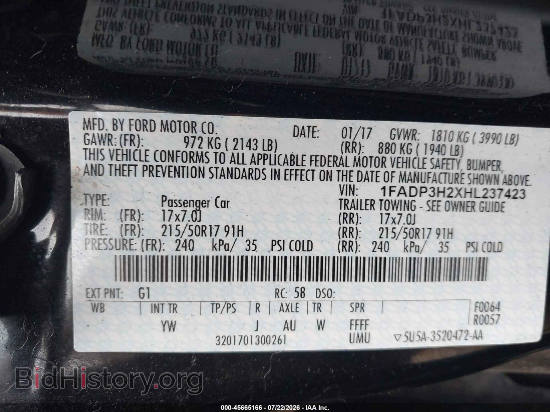 2017 FORD FOCUS - VIN: 1FADP3H2XHL237423 - Photo 9