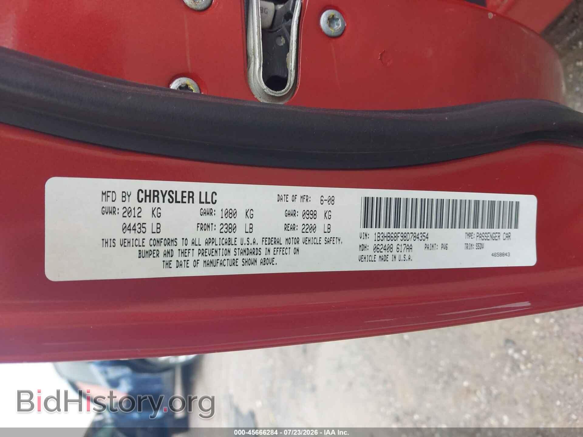 2008 DODGE CALIBER - VIN: 1B3HB68F98D784354 - Photo 9