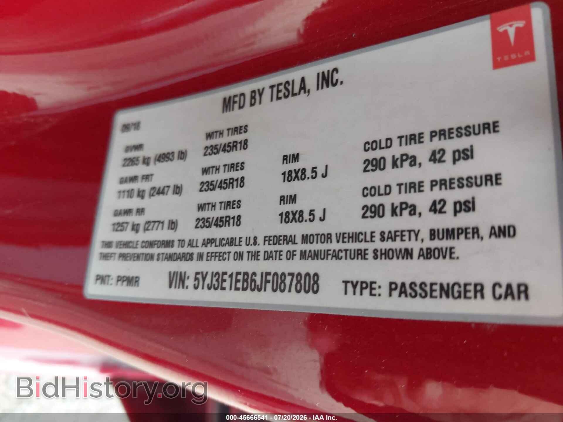 2018 TESLA MODEL 3 - VIN: 5YJ3E1EB6JF087808 - Photo 9
