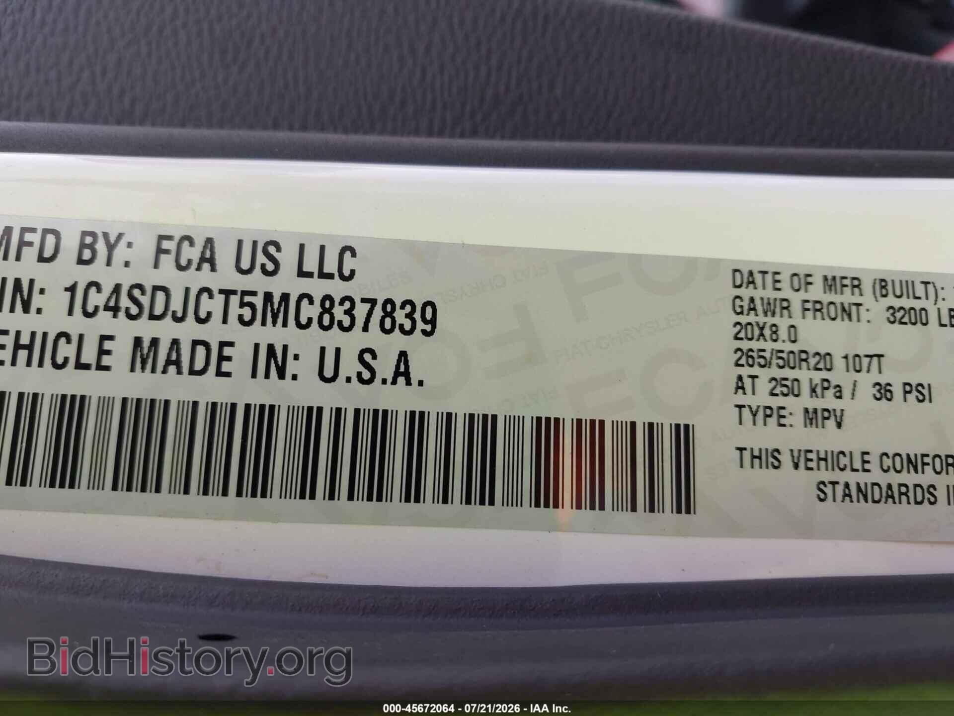 2021 DODGE DURANGO - VIN: 1C4SDJCT5MC837839 - Photo 9