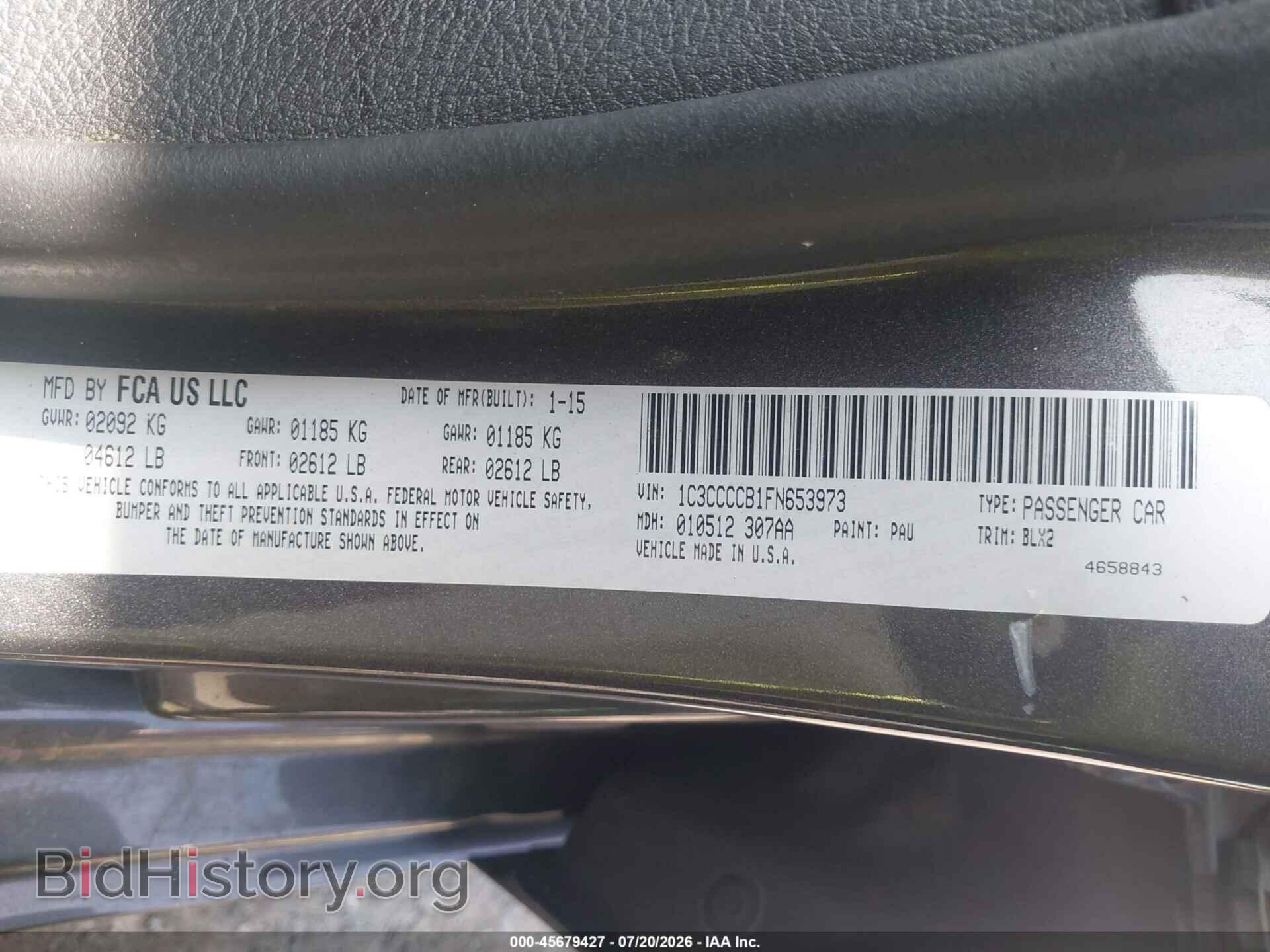 2015 CHRYSLER 200 - VIN: 1C3CCCCB1FN653973 - Фото 9