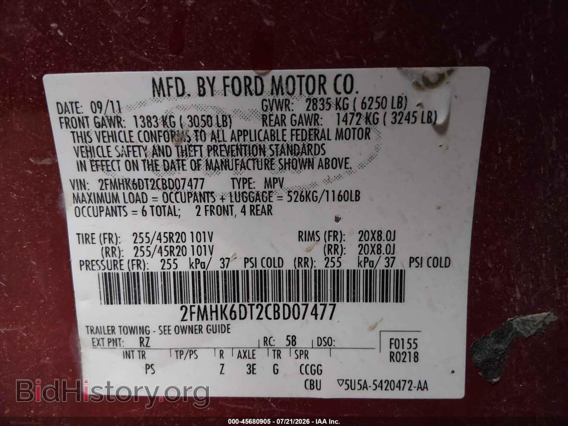 2012 FORD FLEX - VIN: 2FMHK6DT2CBD07477 - Photo 9