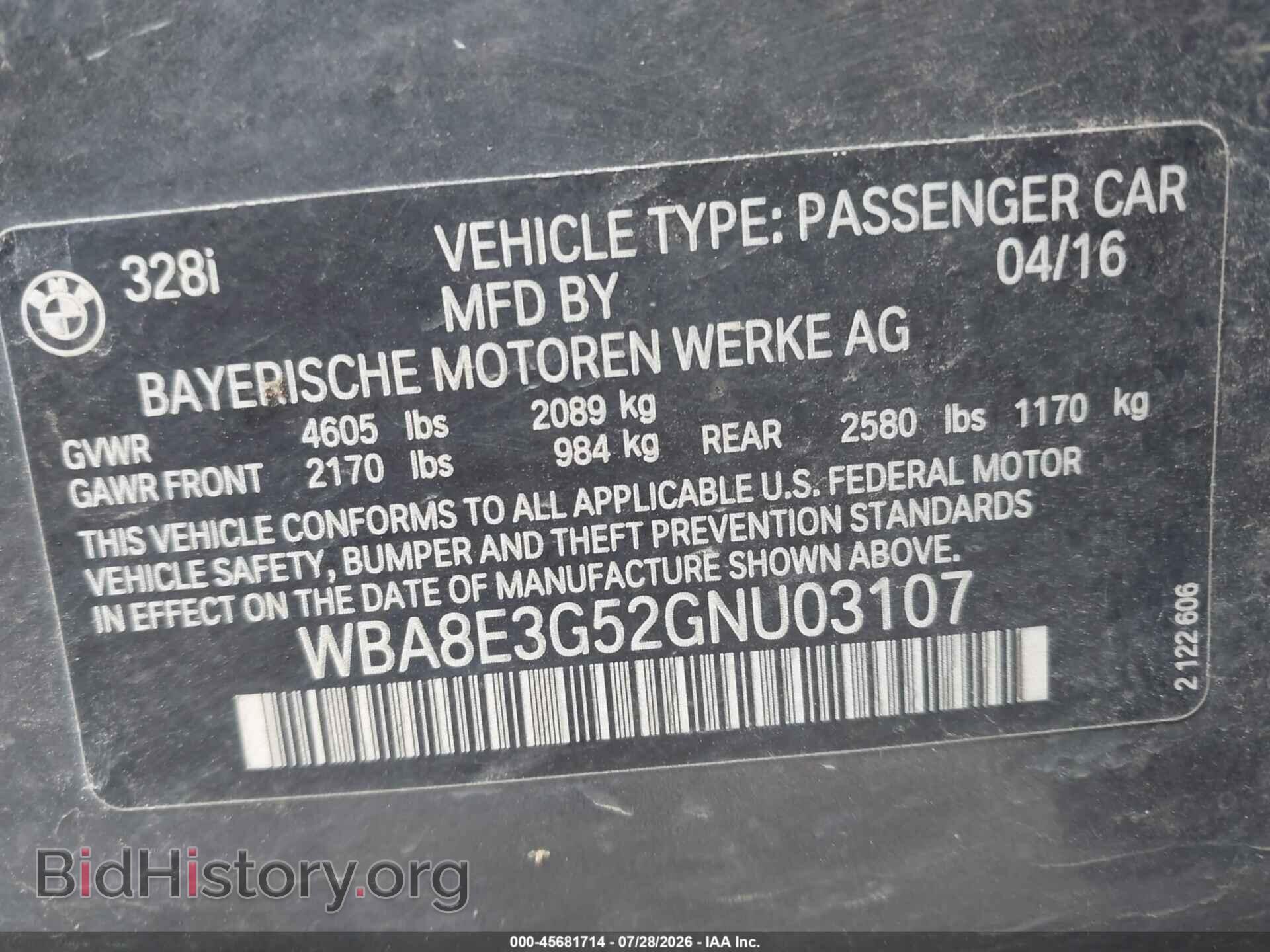 2016 BMW 328I - VIN: WBA8E3G52GNU03107 - Фото 9