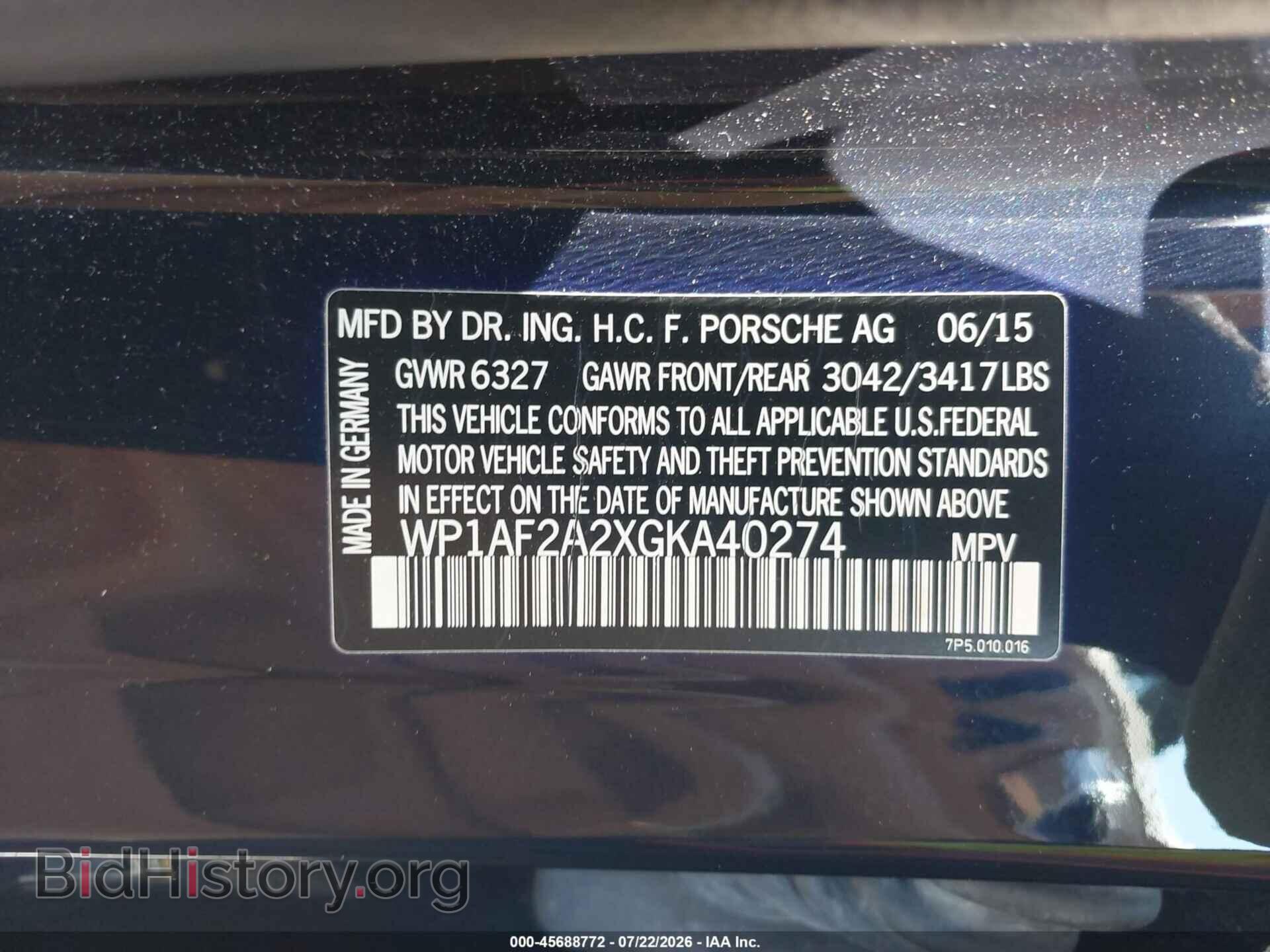 2016 PORSCHE CAYENNE - VIN: WP1AF2A2XGKA40274 - Фото 9