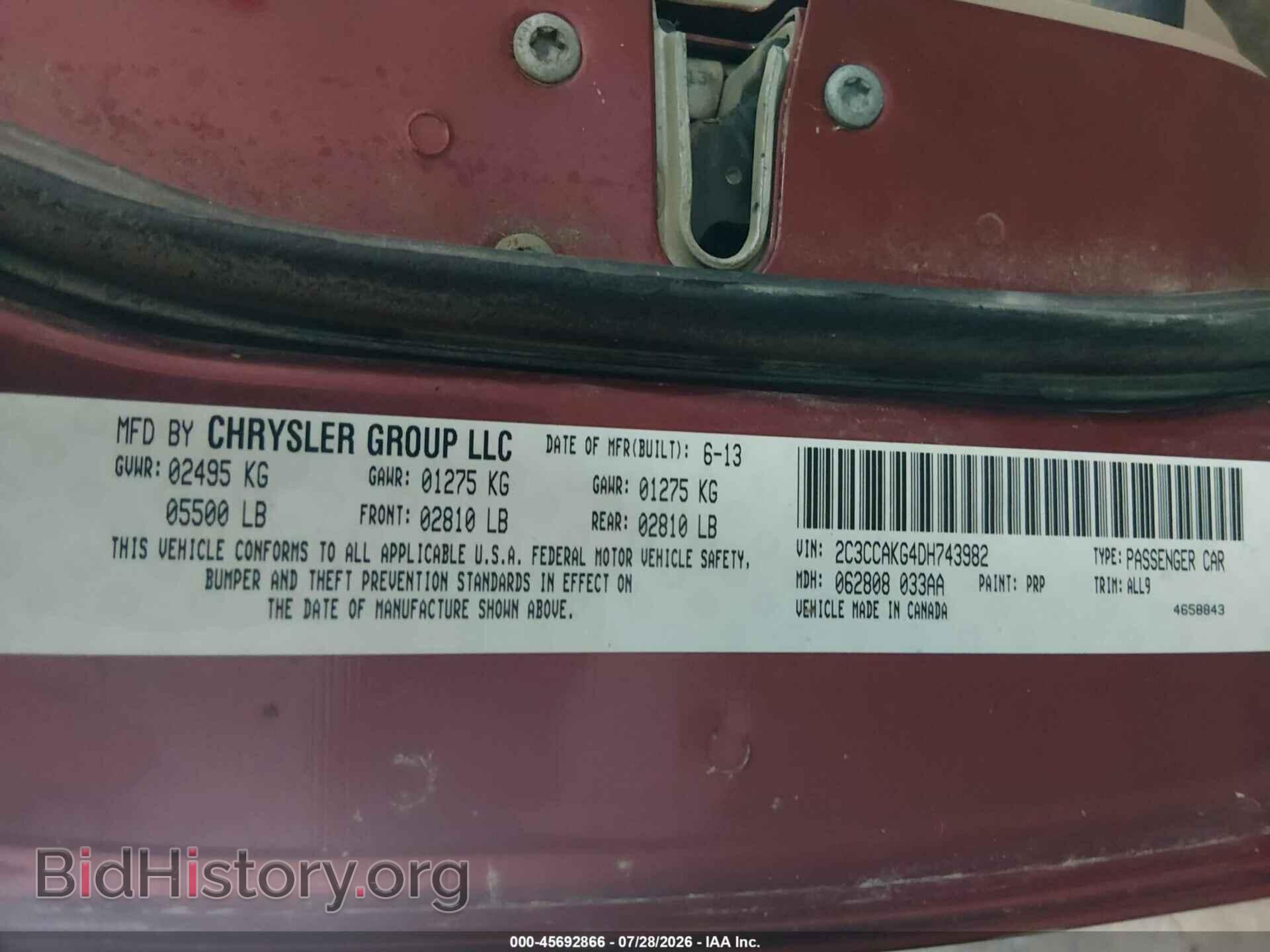 2013 CHRYSLER 300C - VIN: 2C3CCAKG4DH743982 - Фото 9