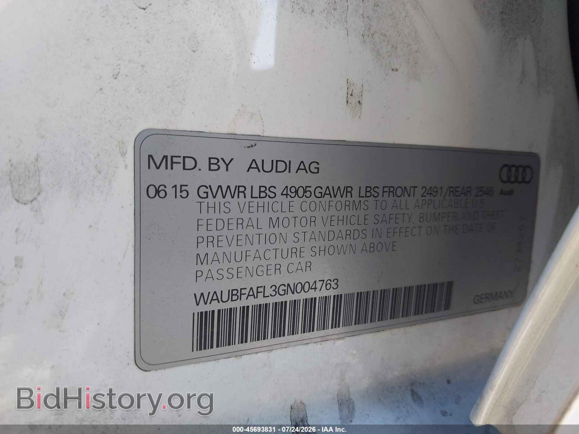 2016 AUDI A4 - VIN: WAUBFAFL3GN004763 - Photo 9
