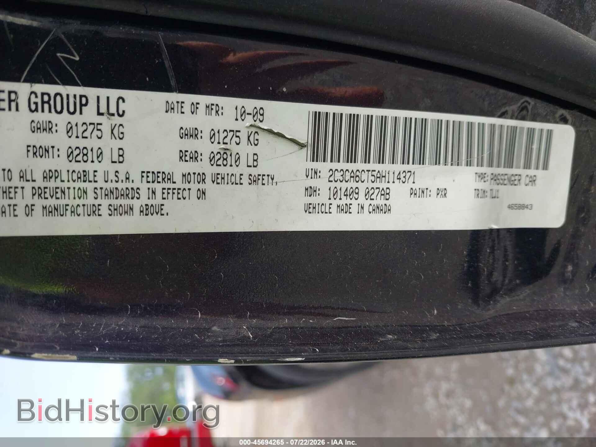 2010 CHRYSLER 300C - VIN: 2C3CA6CT5AH114371 - Фото 9