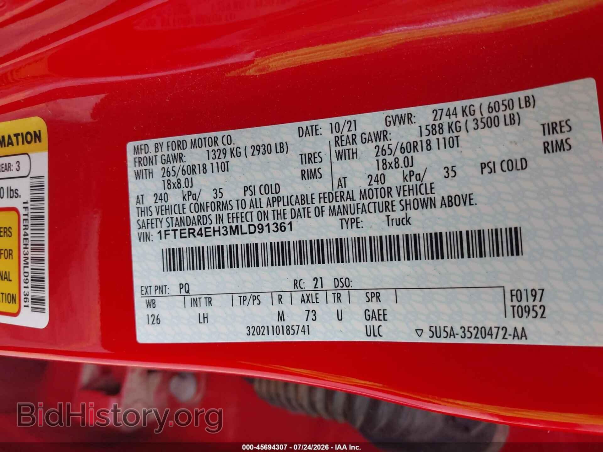 2021 FORD RANGER - VIN: 1FTER4EH3MLD91361 - Photo 9