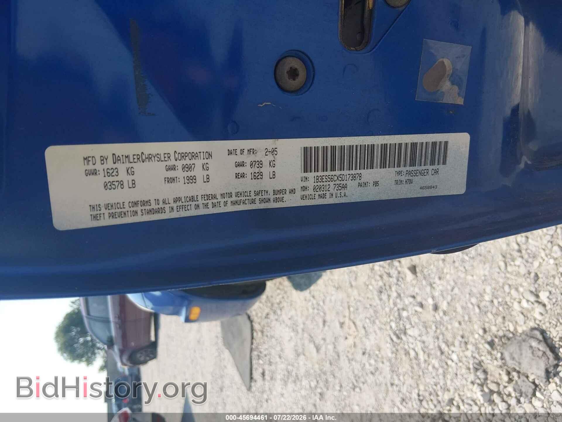 2005 DODGE NEON - VIN: 1B3ES56CX5D173878 - Photo 9