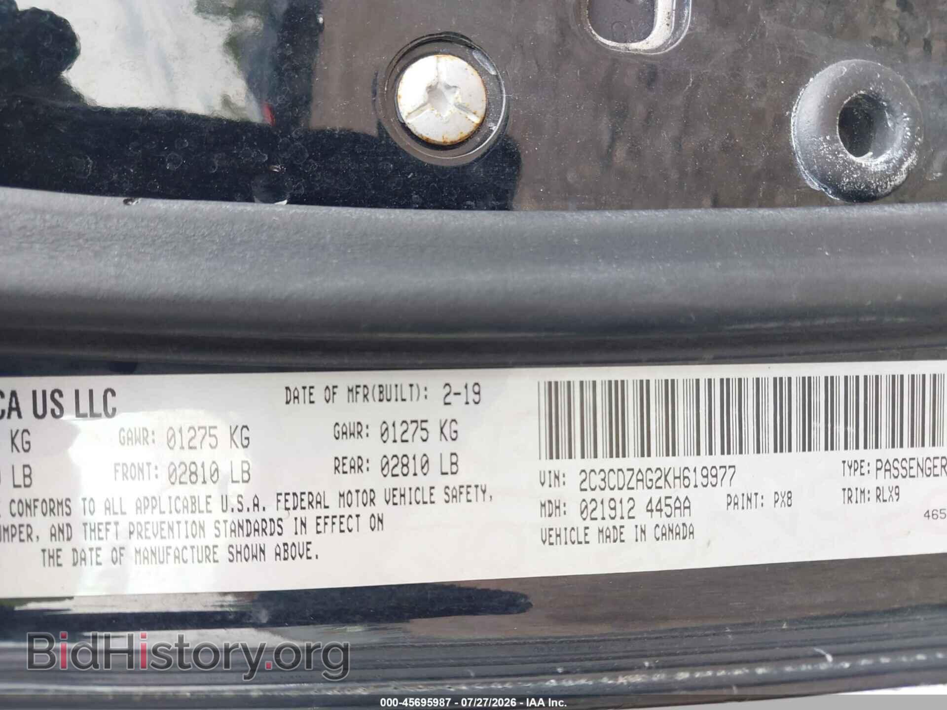 2019 DODGE CHALLENGER - VIN: 2C3CDZAG2KH619977 - Photo 9