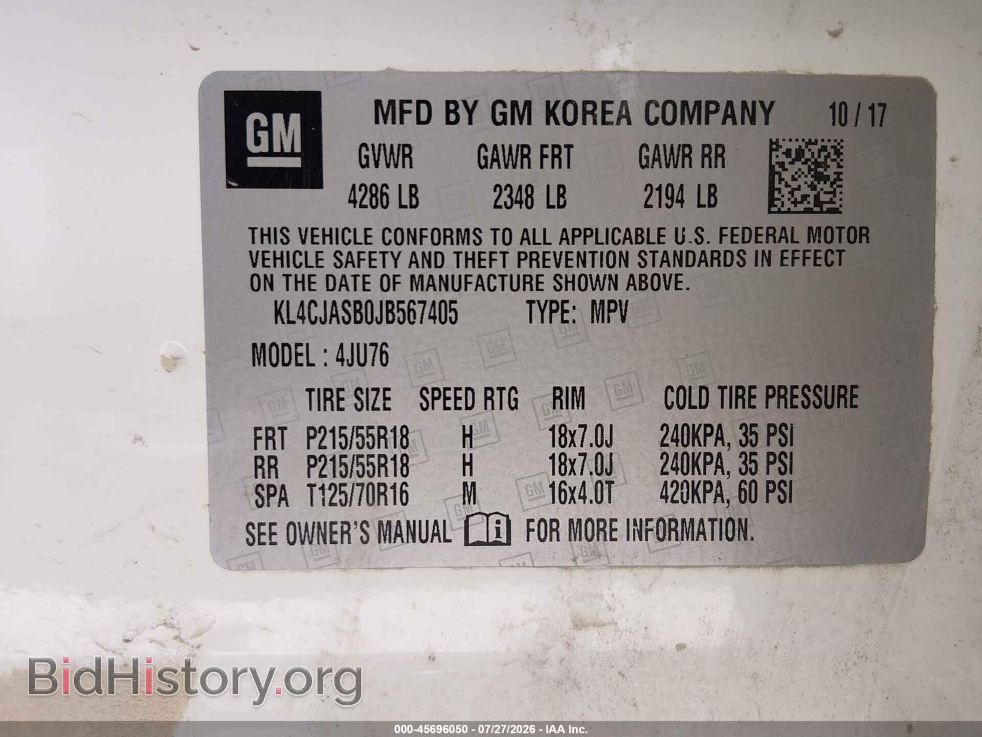 2018 BUICK ENCORE - VIN: KL4CJASB0JB567405 - Photo 9