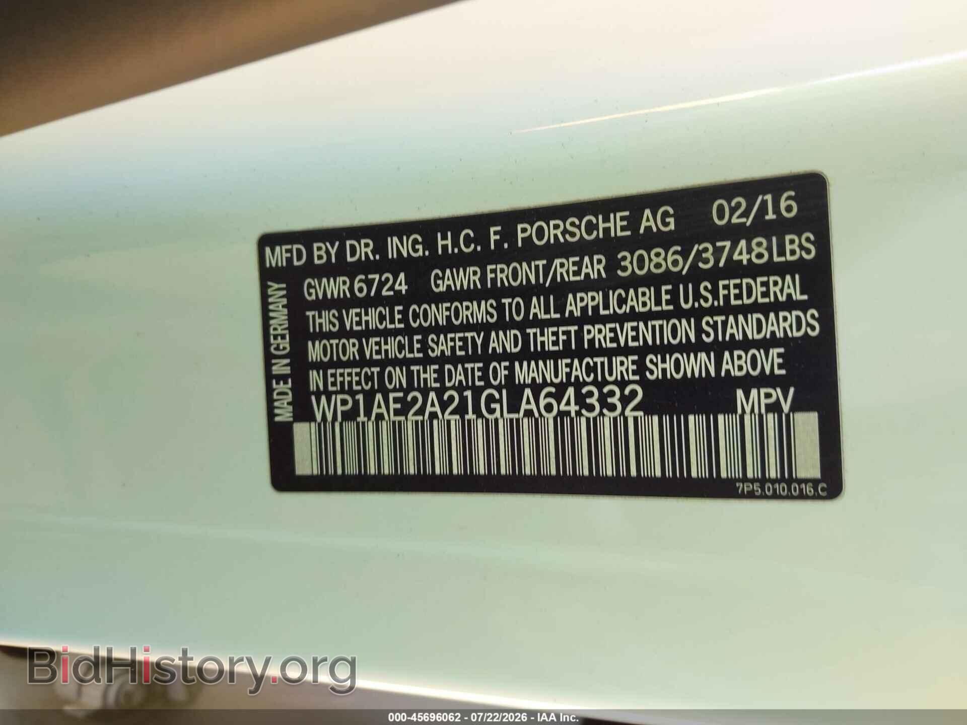 2016 PORSCHE CAYENNE E-HYBRID - VIN: WP1AE2A21GLA64332 - Фото 9