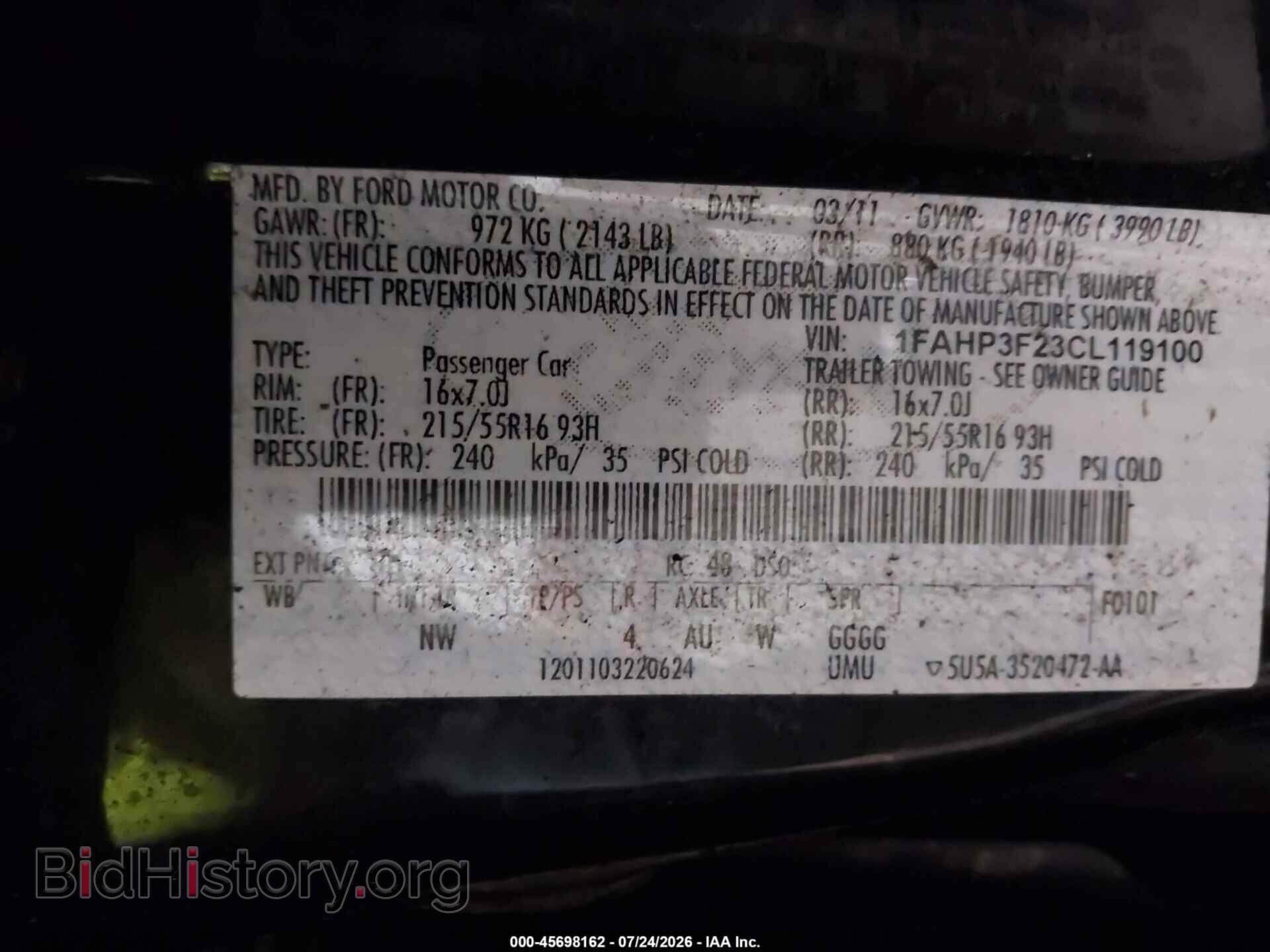 2012 FORD FOCUS - VIN: 1FAHP3F23CL119100 - Photo 9