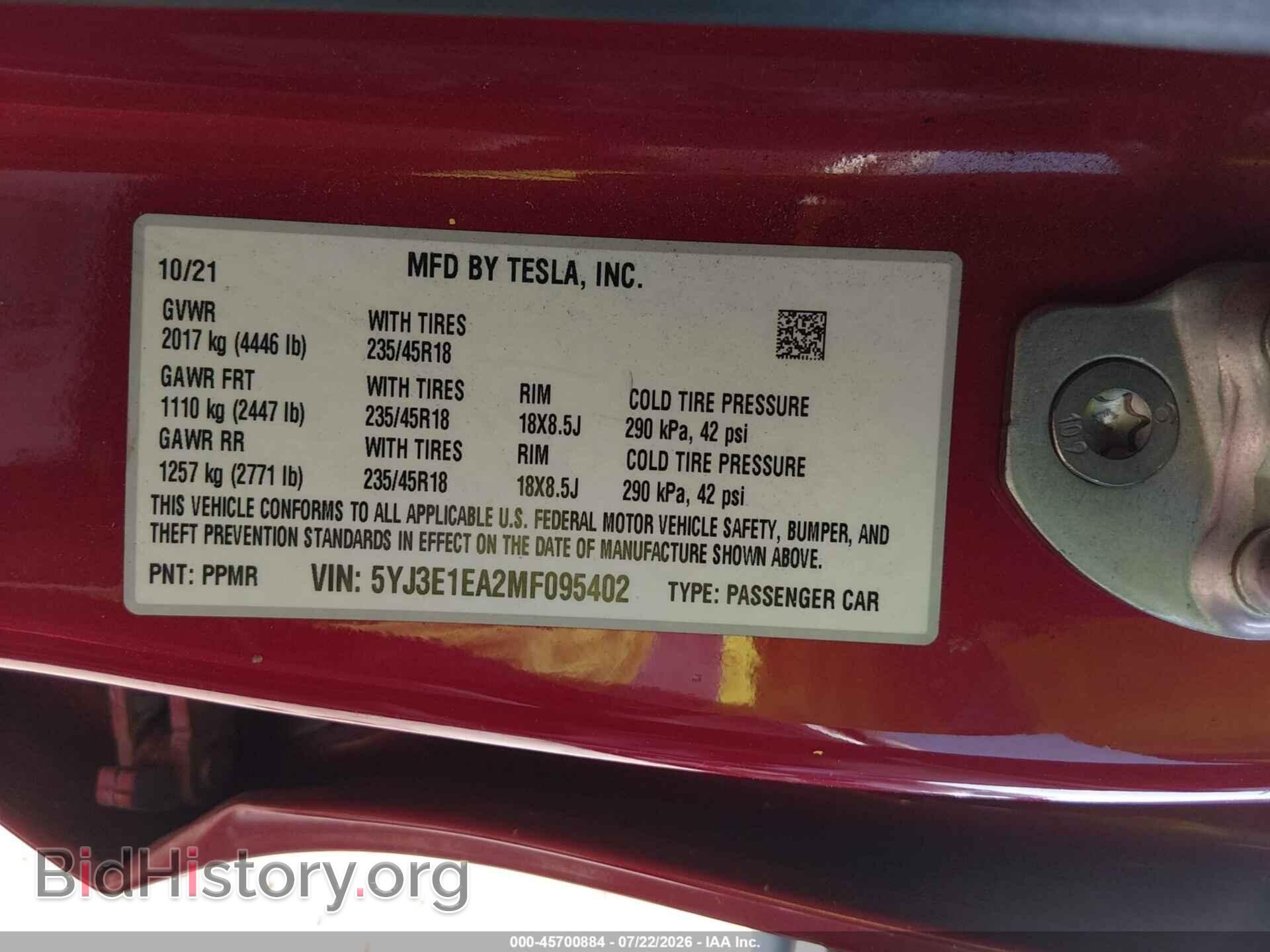 2021 TESLA MODEL 3 - VIN: 5YJ3E1EA2MF095402 - Photo 9