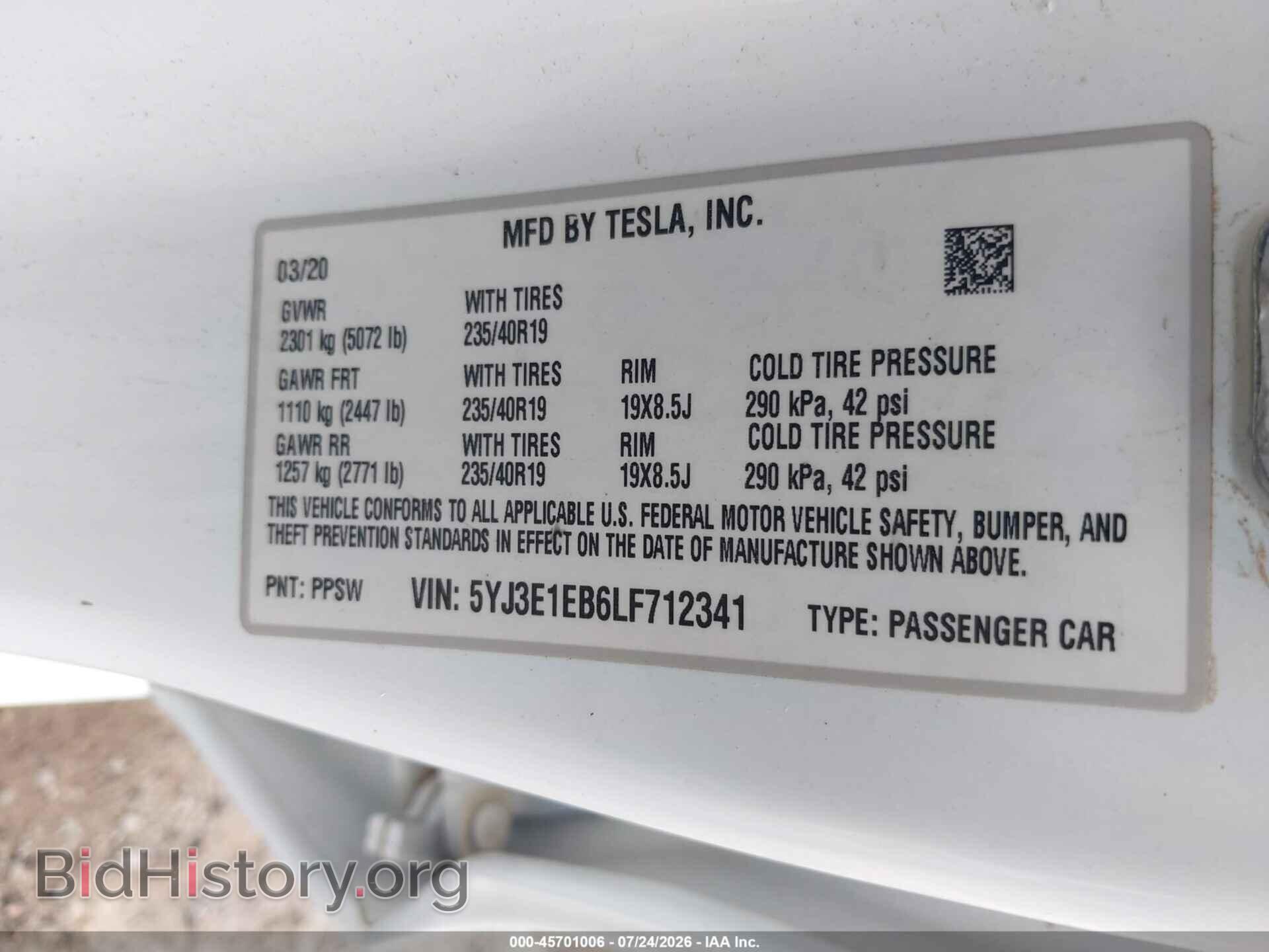 2020 TESLA MODEL 3 - VIN: 5YJ3E1EB6LF712341 - Photo 9