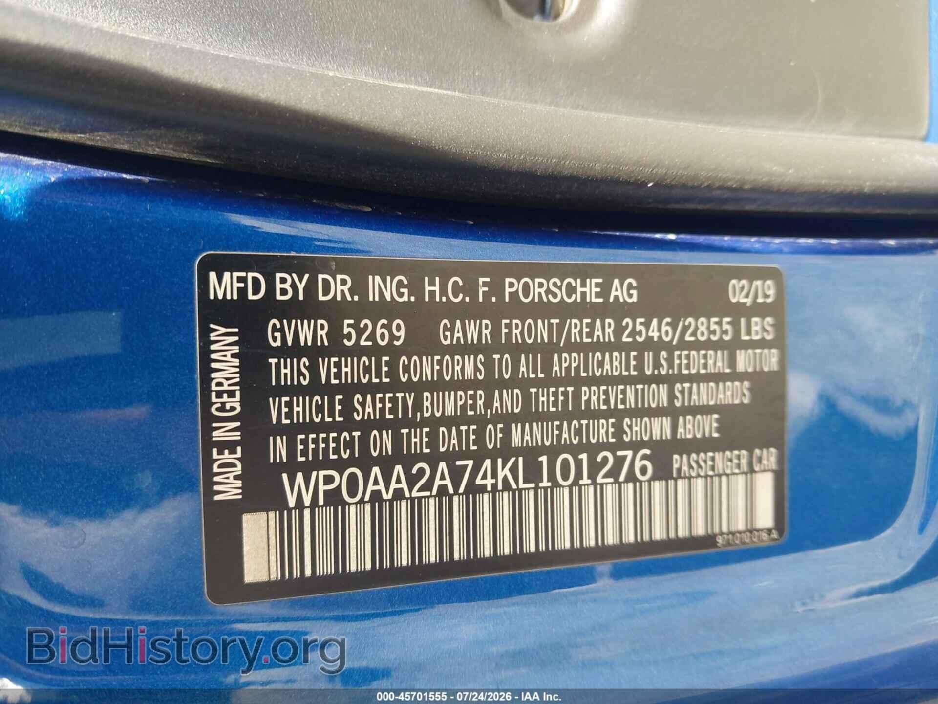 2019 PORSCHE PANAMERA - VIN: WP0AA2A74KL101276 - Photo 9