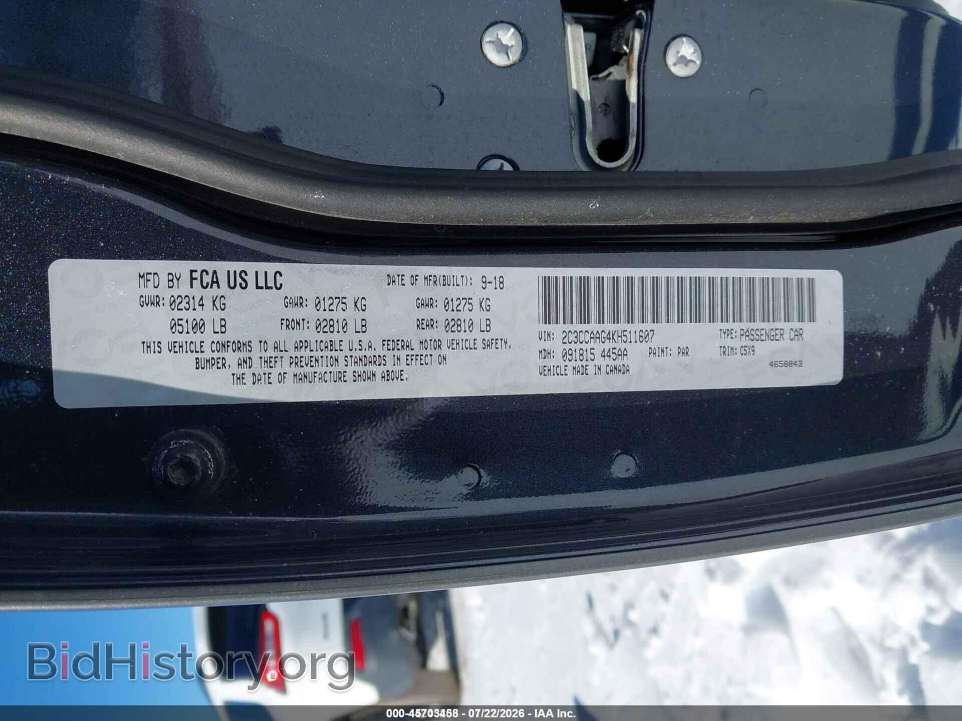 2019 CHRYSLER 300 - VIN: 2C3CCAAG4KH511607 - Photo 9