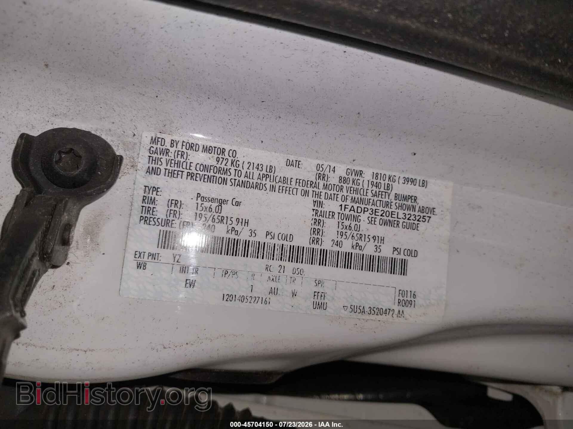 2014 FORD FOCUS - VIN: 1FADP3E20EL323257 - Фото 9