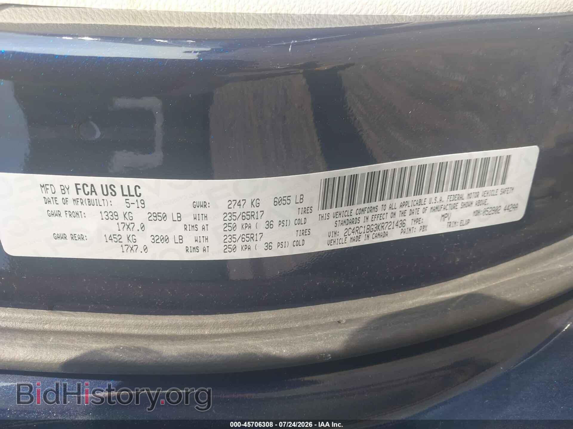 2019 CHRYSLER PACIFICA - VIN: 2C4RC1BG3KR721436 - Photo 9